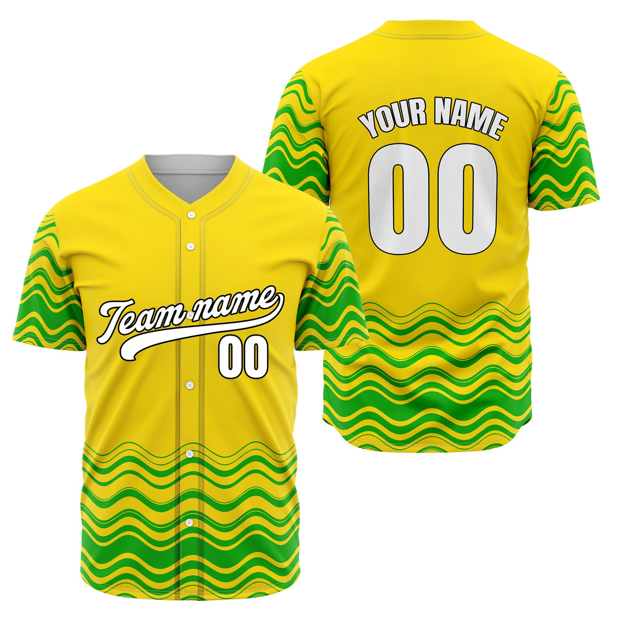 Custom Teal Baseball Wave Sports Jersey Personalized Uniform with Name & Number