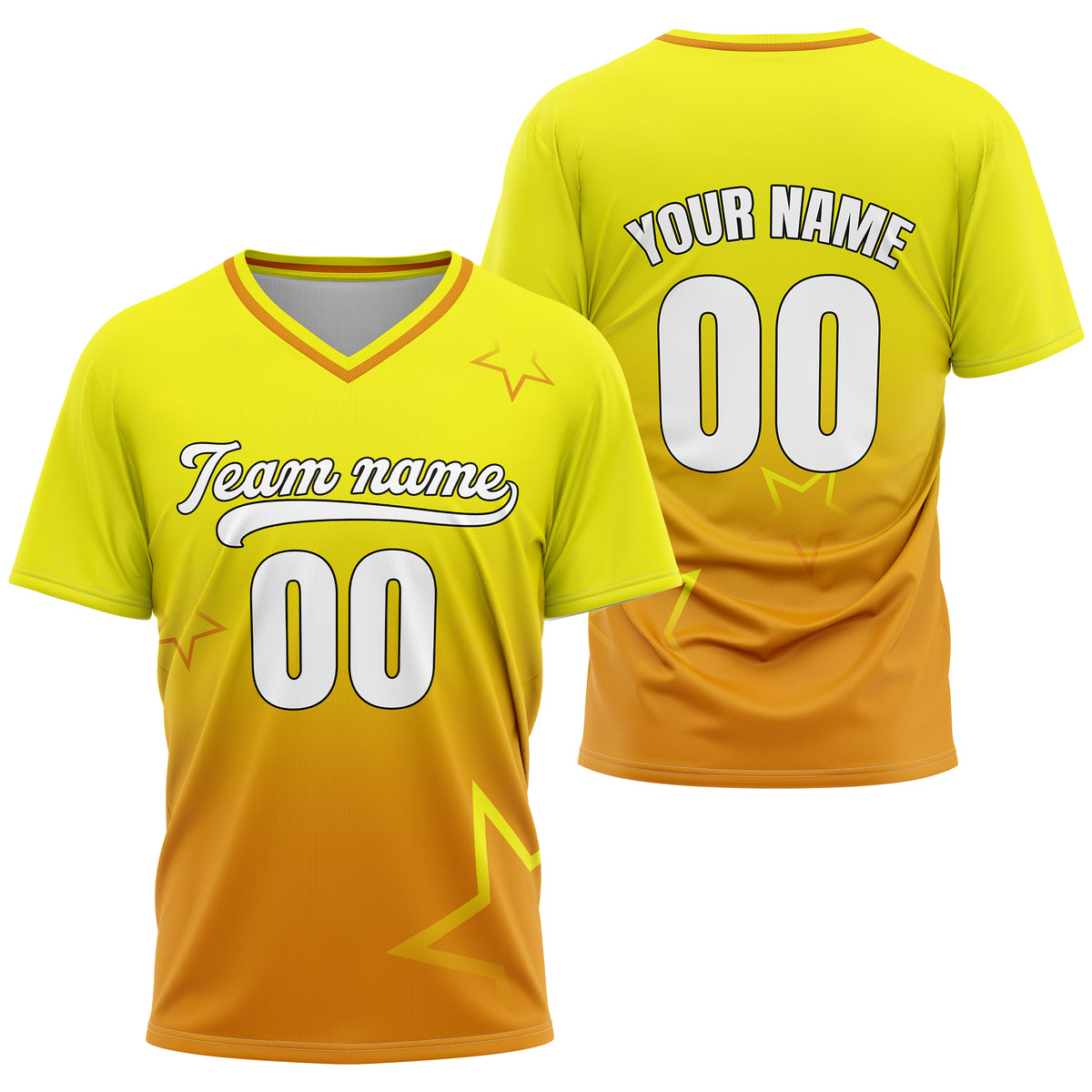 Custom Star Gradient Baseball White Sports Jersey Personalized Uniform with Name & Number