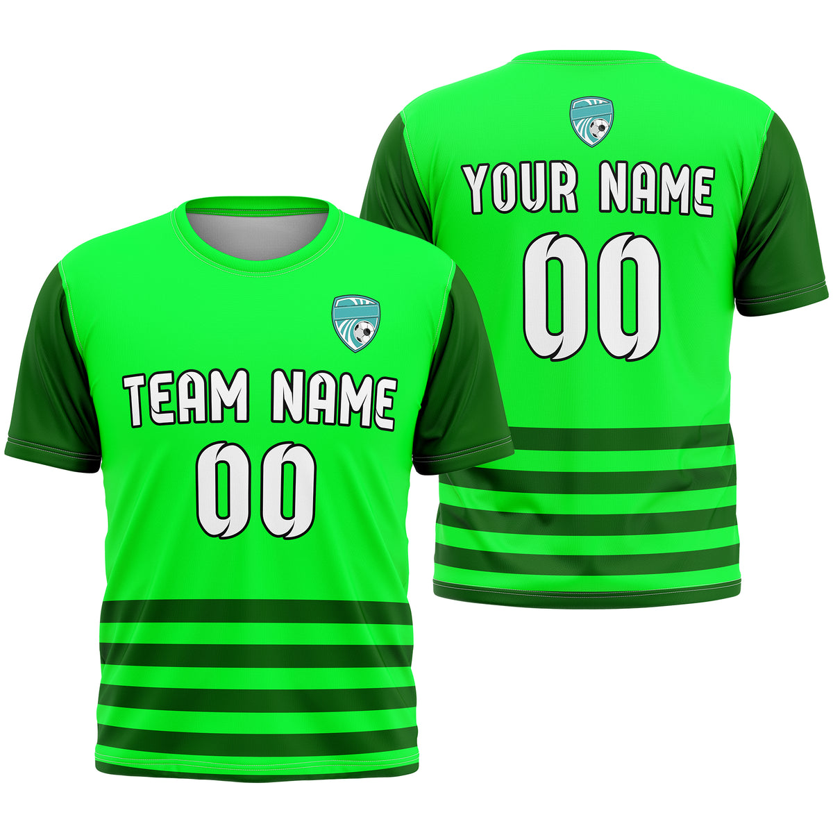 Custom BaseLine Stripe Aqua Soccer sport Tops Jersey