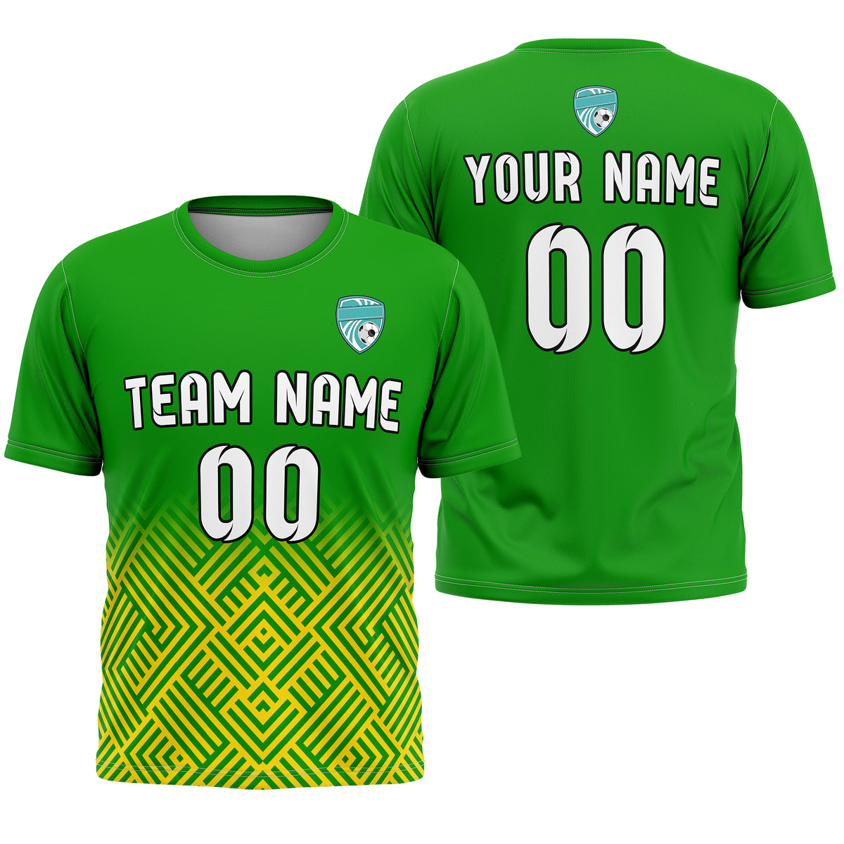 Custom Shadow Line R Side Pattern Soccer Green Sport Tops Jersey