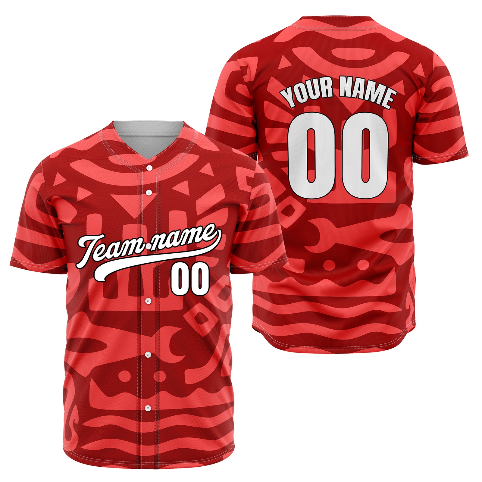 Custom Hawaii Hustle Red Baseball Sports Jersey Personalized Uniform with Name & Number
