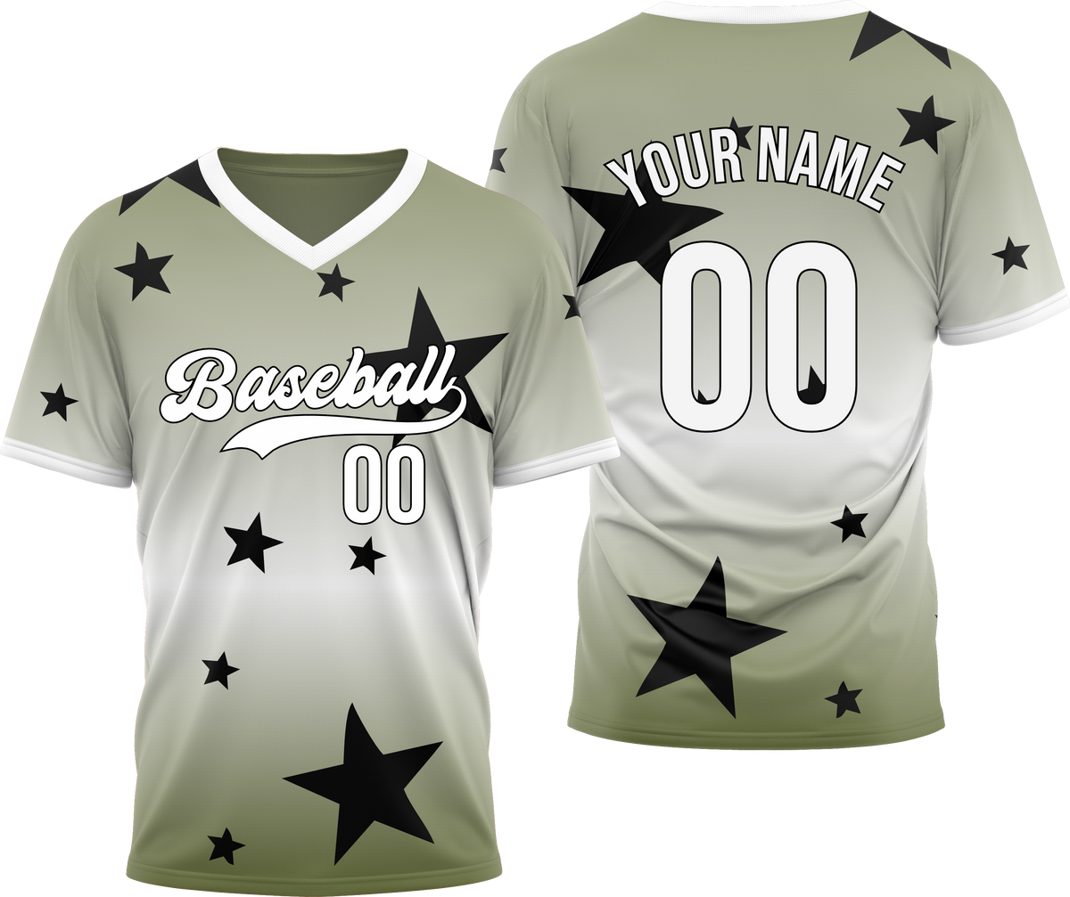 Custom Starfall Gradient Baseball White Sports Jersey Personalized Uniform with Name &amp; Number