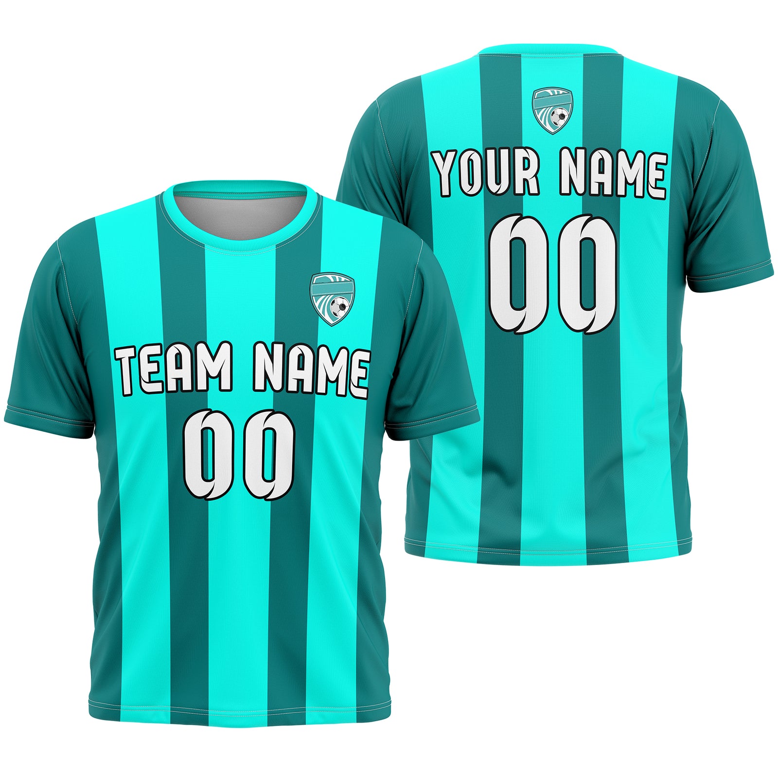 Custom Striker Stripe Aqua Soccer sport Tops Jersey