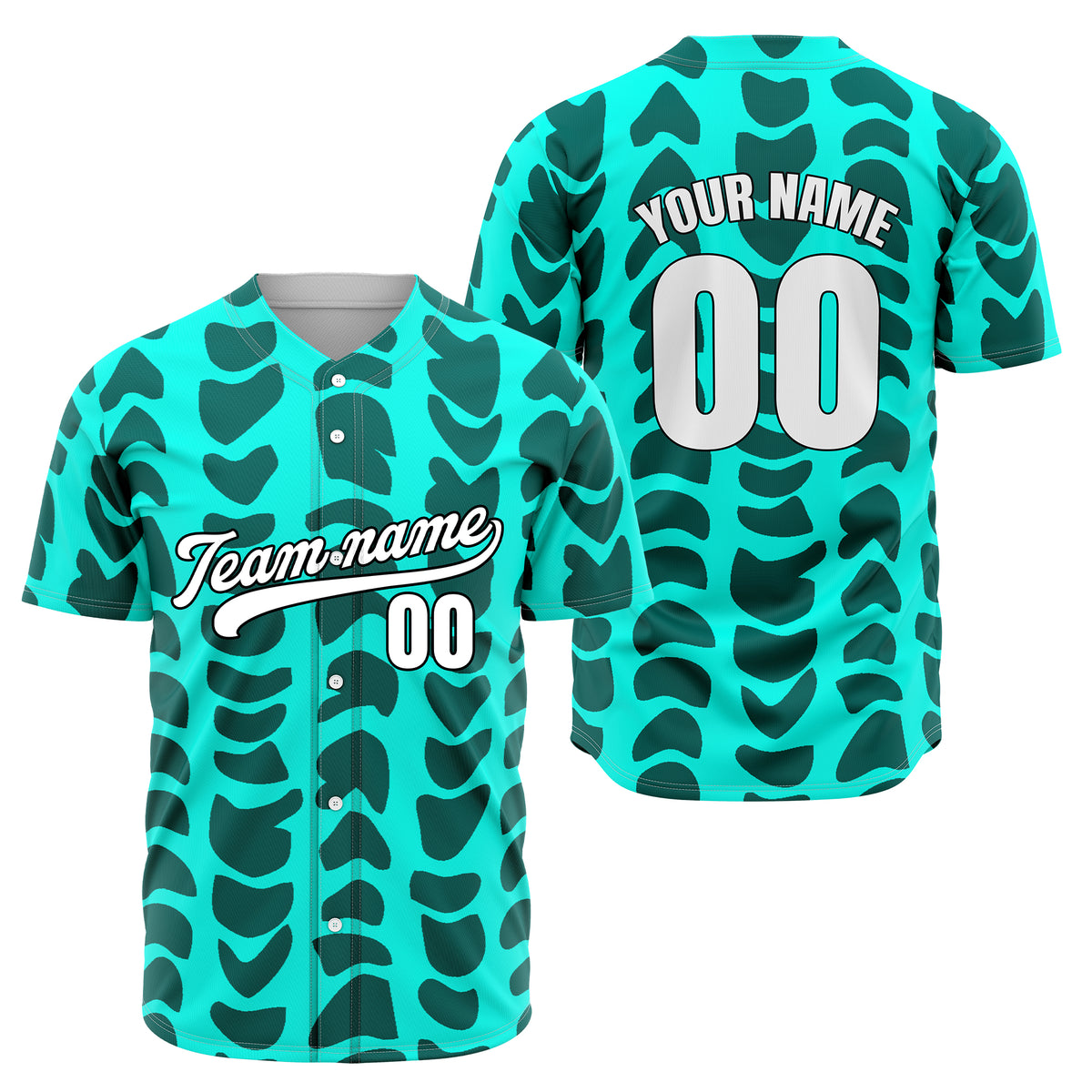 Custom Hawaii Waves Aqua Baseball Sports Jersey Personalized Uniform with Name &amp; Number