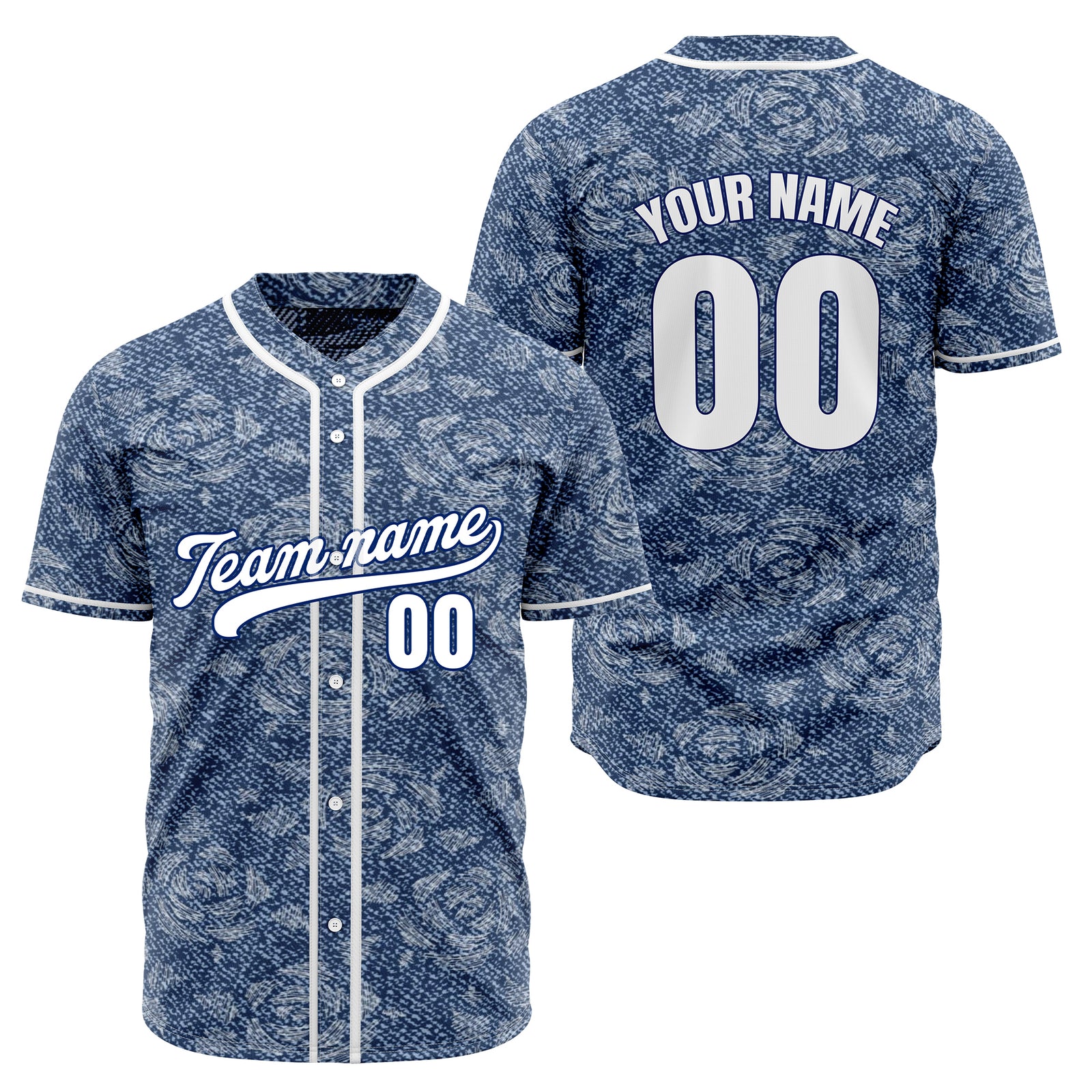 Custom Denim Spark Baseball Sports Jersey Personalized Uniform with Name & Number