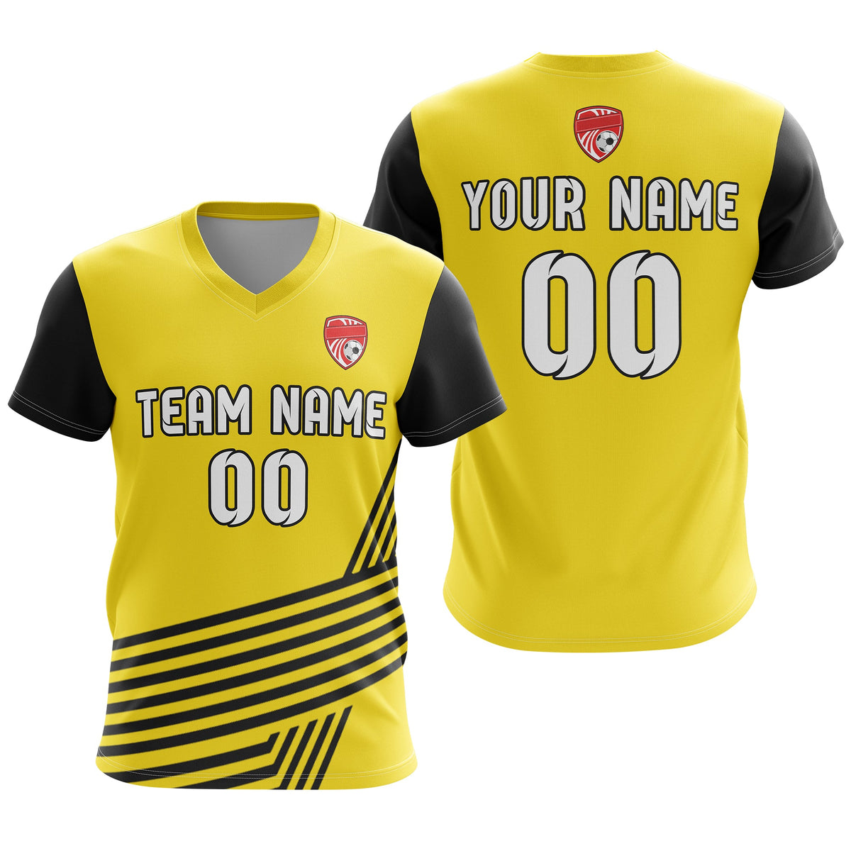 Custom V-Neck Side Pattern D4 Rapid Line Soccer Sport Tops Jersey