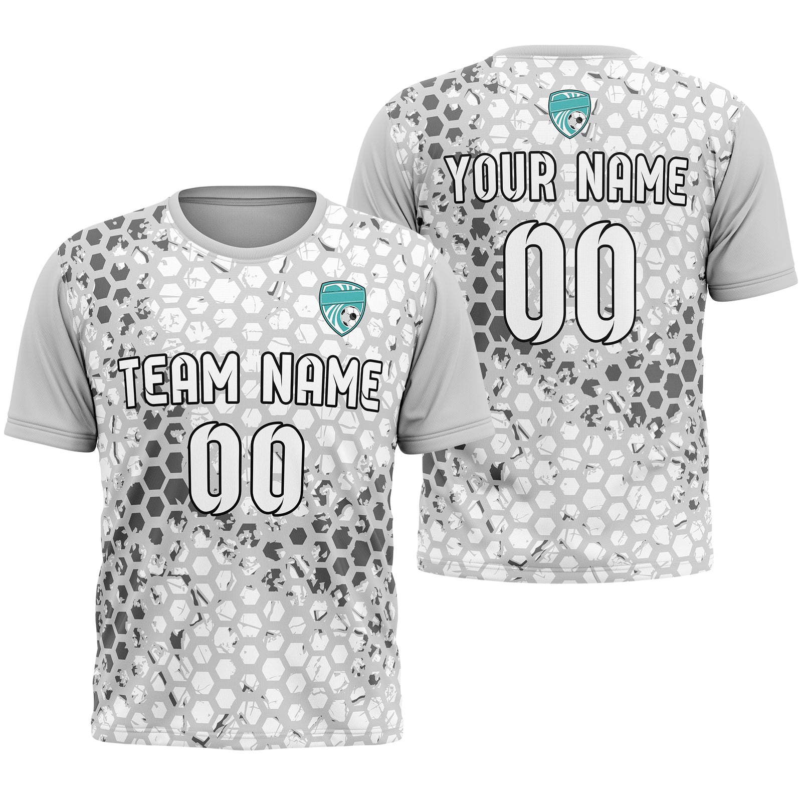 Custom Hex R-Full Pattern Soccer Red Sport Tops Jersey