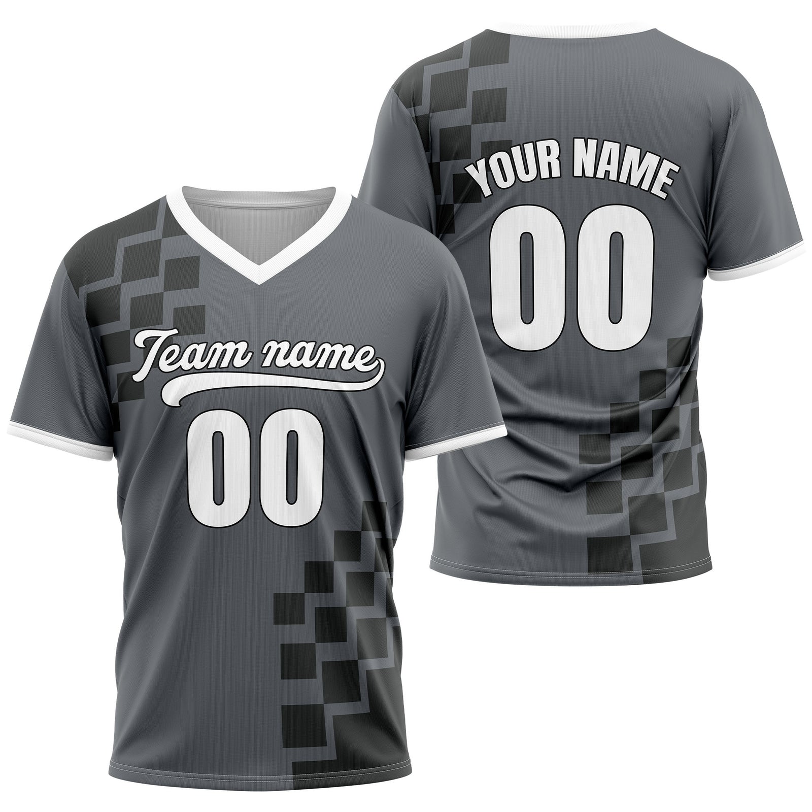 Custom Shadow Pixel Dark Grey Baseball Sports Jersey Personalized Uniform with Name & Number