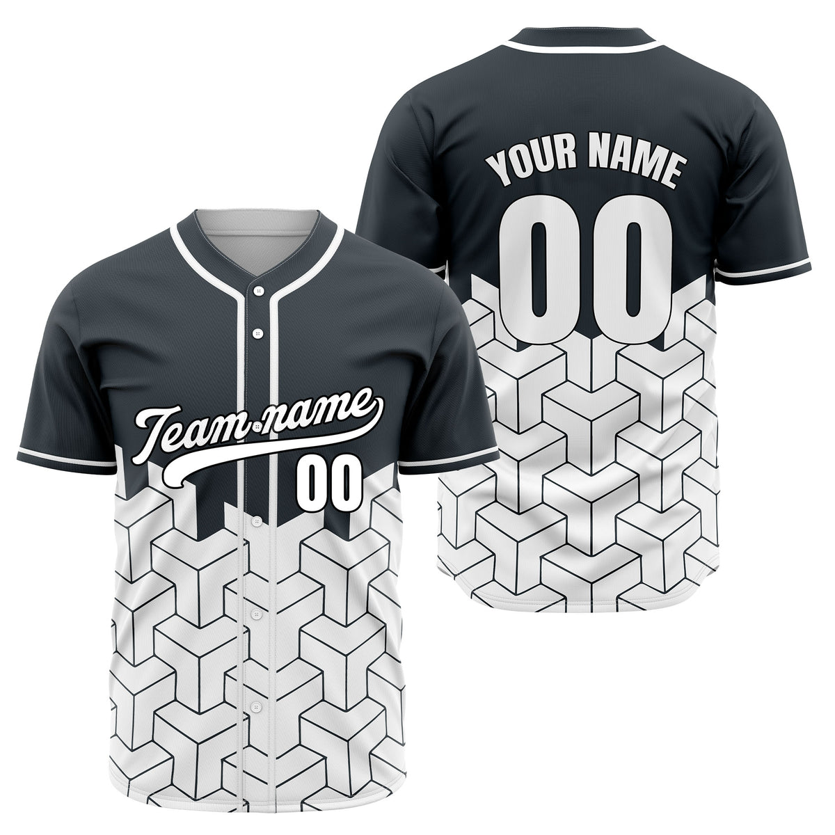 Custom Grid Iron Blue Baseball Sports Jersey Personalized Uniform with Name & Number