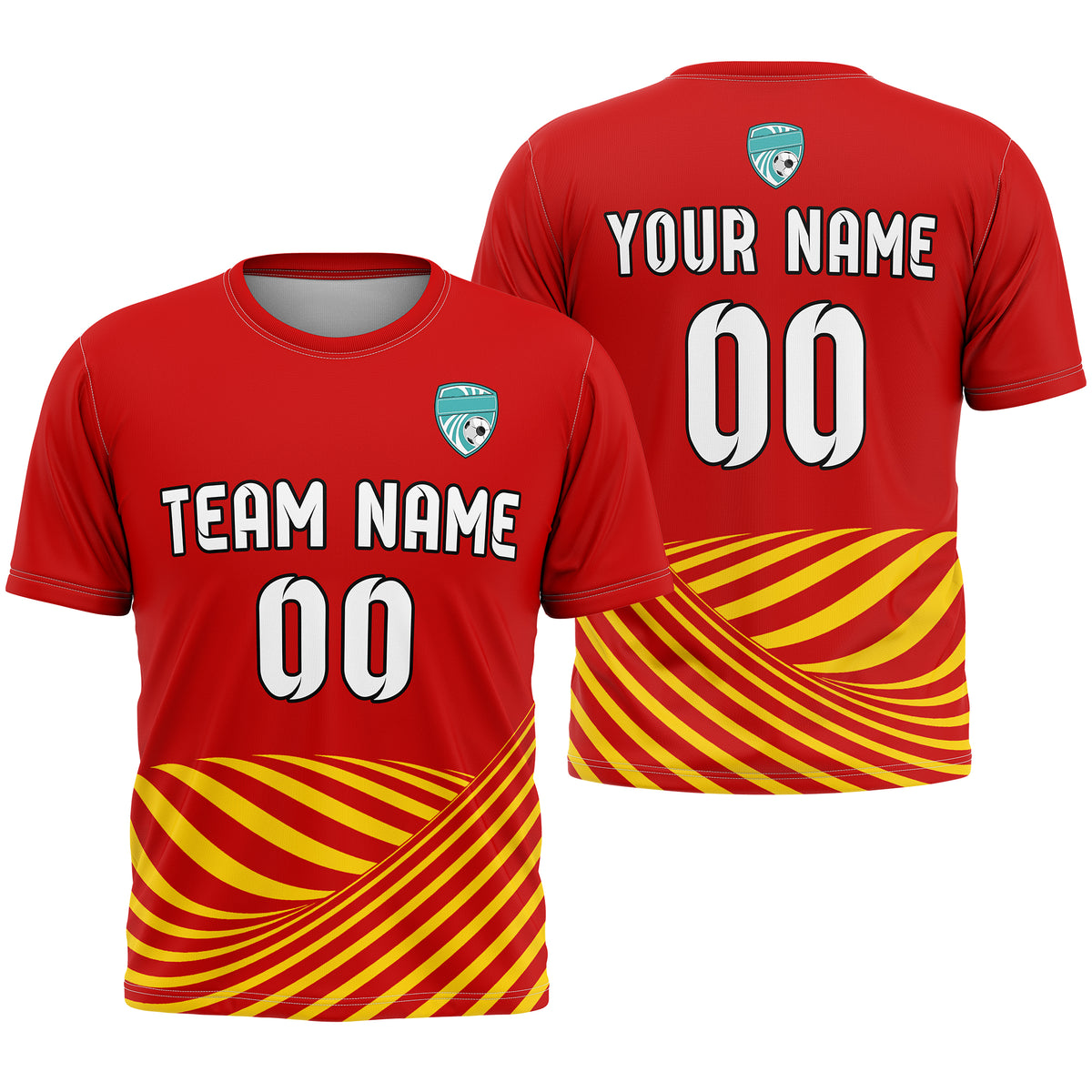 Custom WaveLine Stripe Aqua Soccer sport Tops Jersey