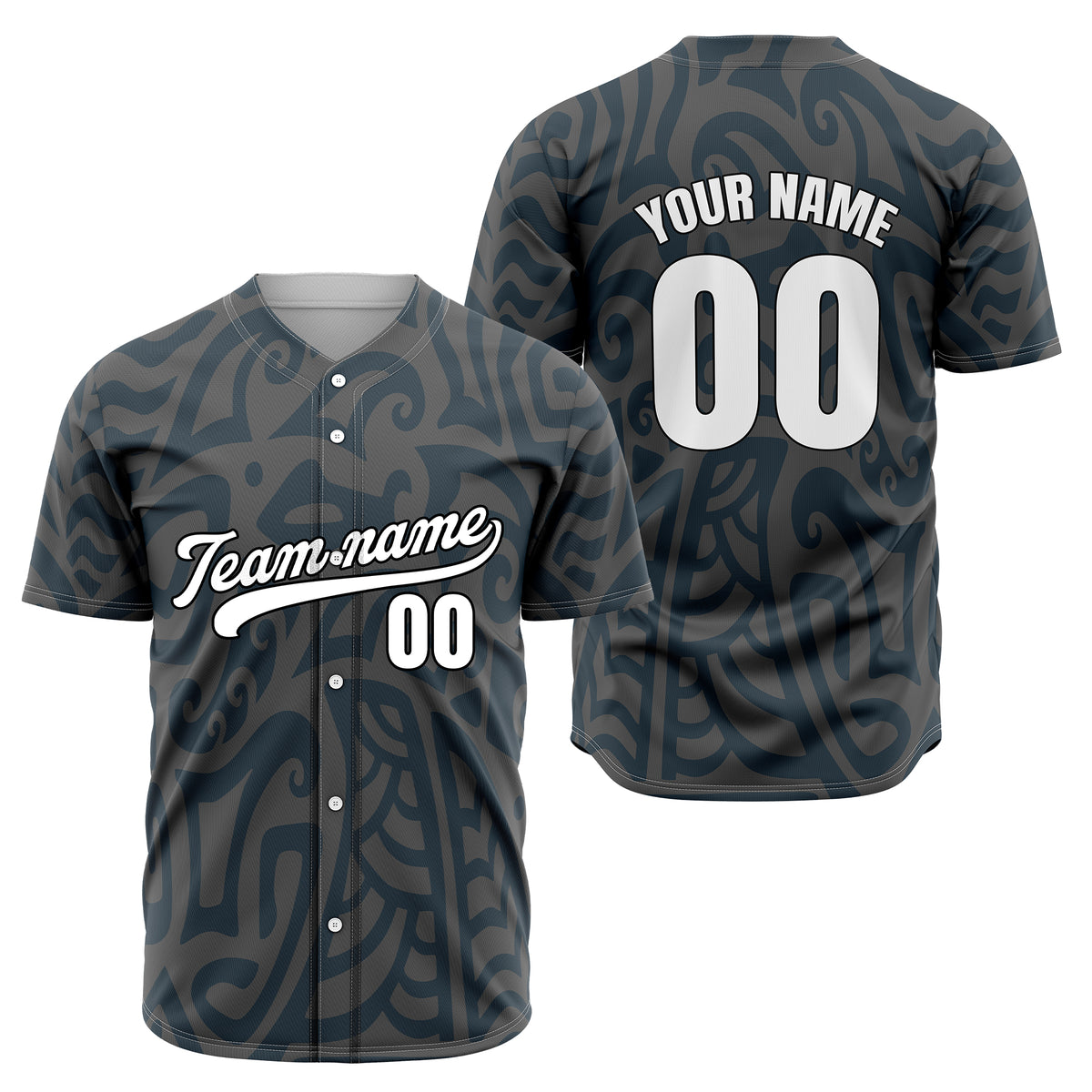 Custom Hawaii Blaze Dark Grey Baseball Sports Jersey Personalized Uniform with Name &amp; Number
