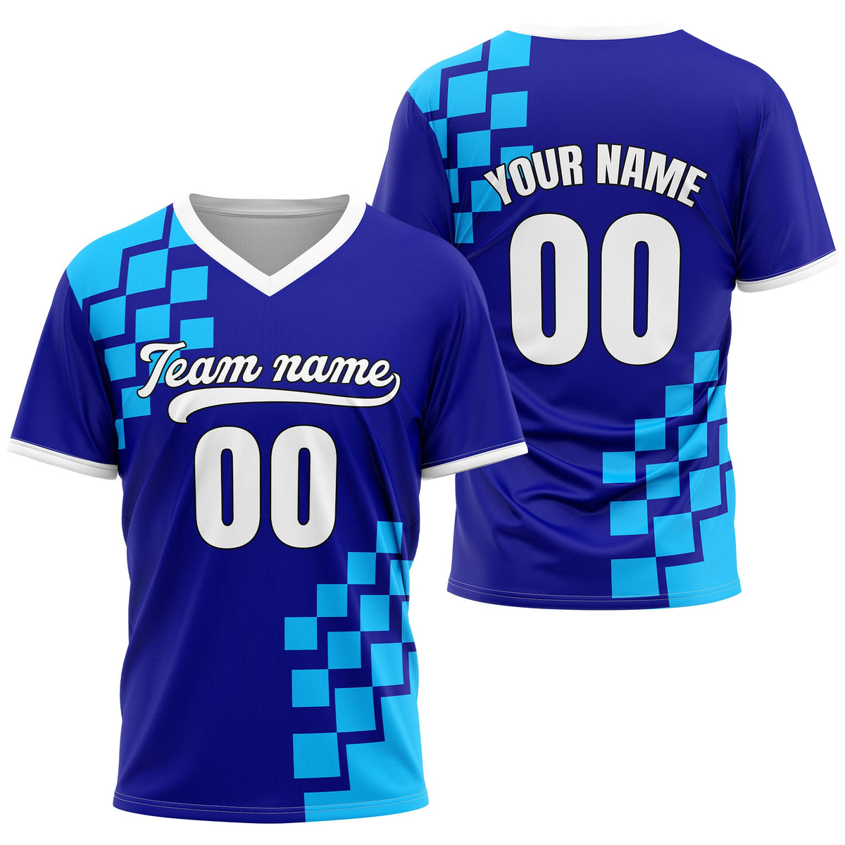Custom Shadow Pixel Aqua Baseball Sports Jersey Personalized Uniform with Name & Number