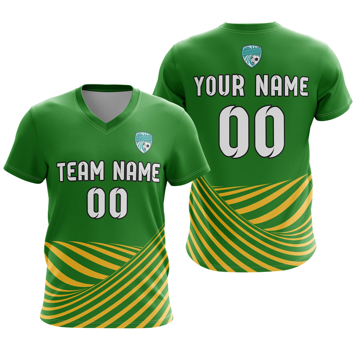 Custom Soccer WaveLine Stripe V-Neck D4 Sport Tops Jersey