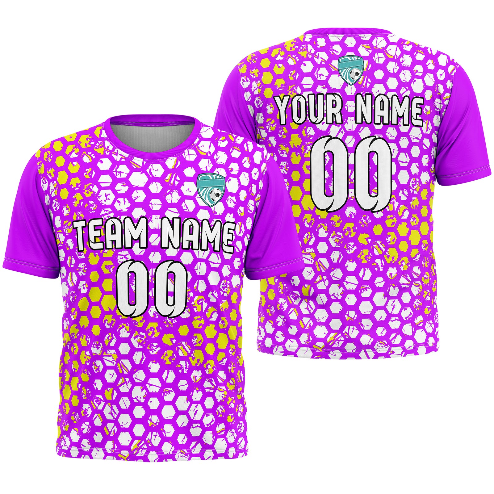 Custom Hex R-Full Pattern Soccer Purple Sport Tops Jersey