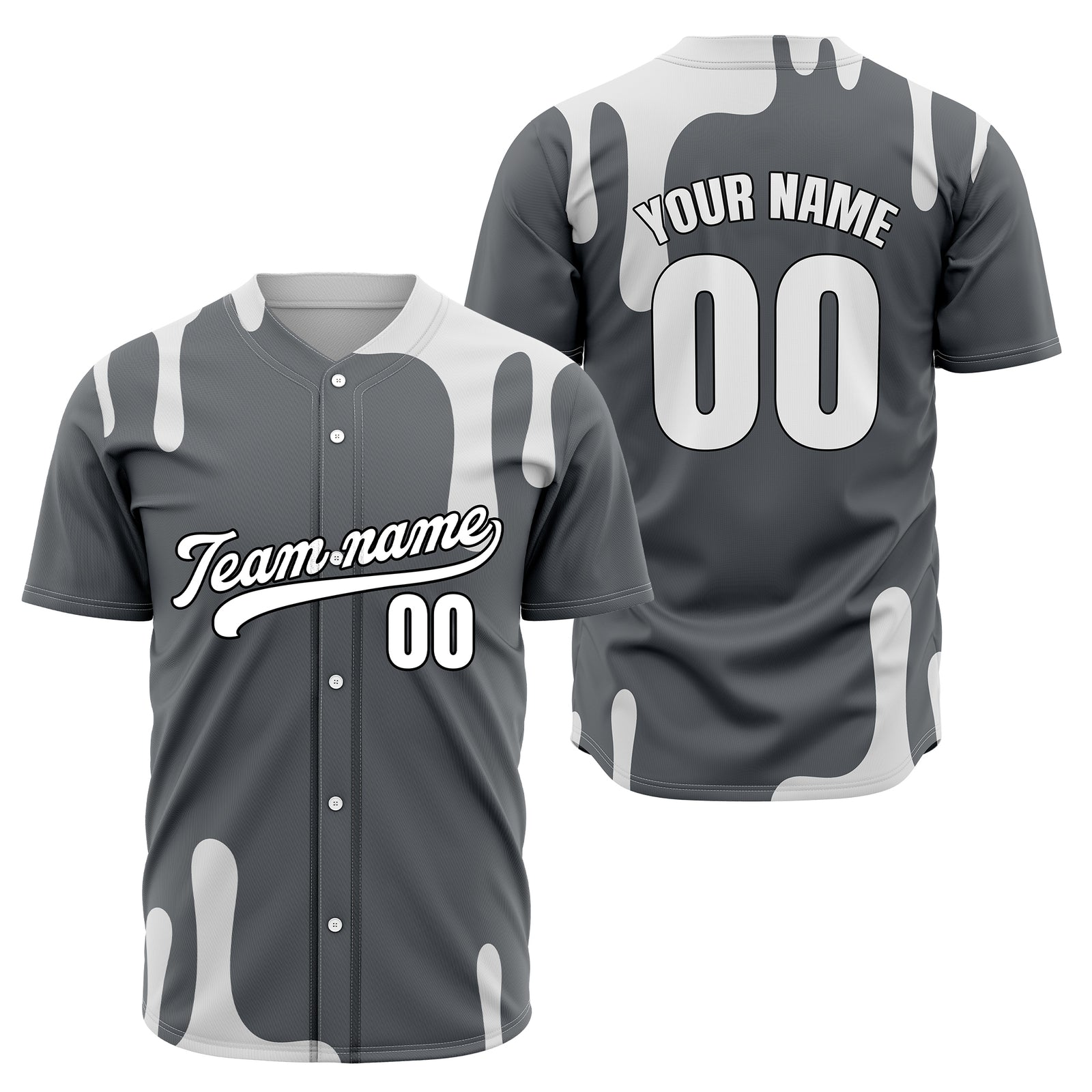 Custom Ink Dripline Grey Sports Jersey Personalized Uniform with Name & Number