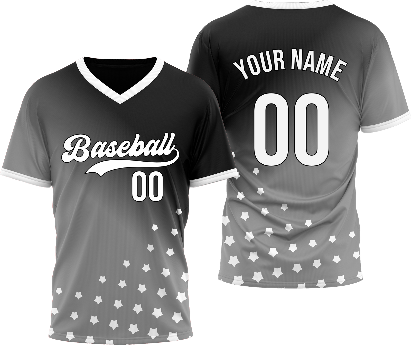 Custom Twilight Stars Baseball White Sports Jersey Personalized Uniform with Name & Number