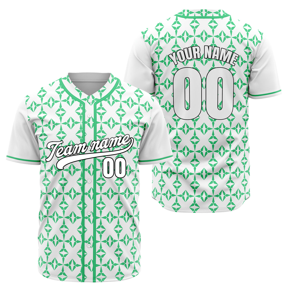 Custom Rhombic White Baseball Sports Jersey Personalized Uniform with Name &amp; Number