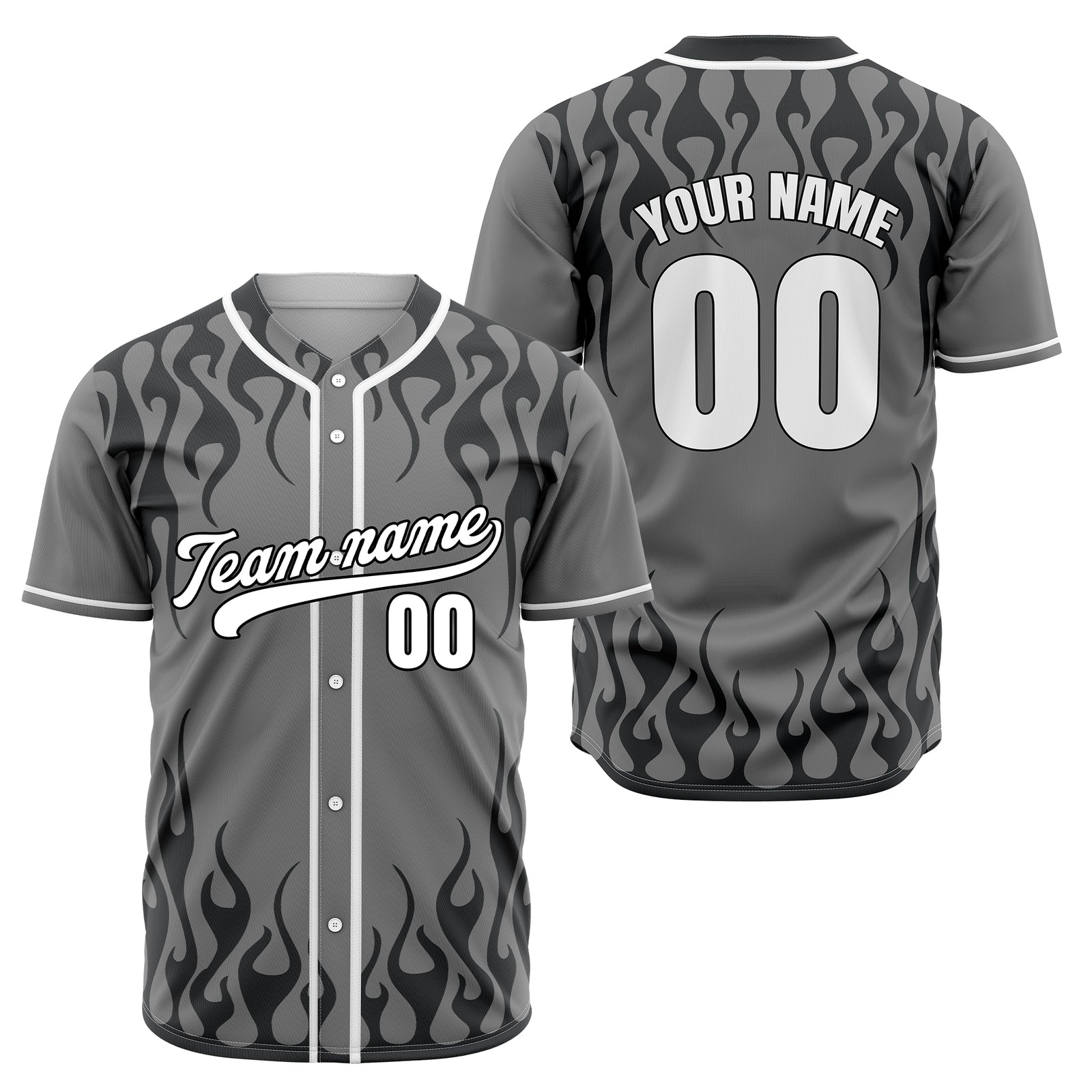 Custom Frostburn Grey Baseball Sports Jersey Personalized Uniform with Name & Number