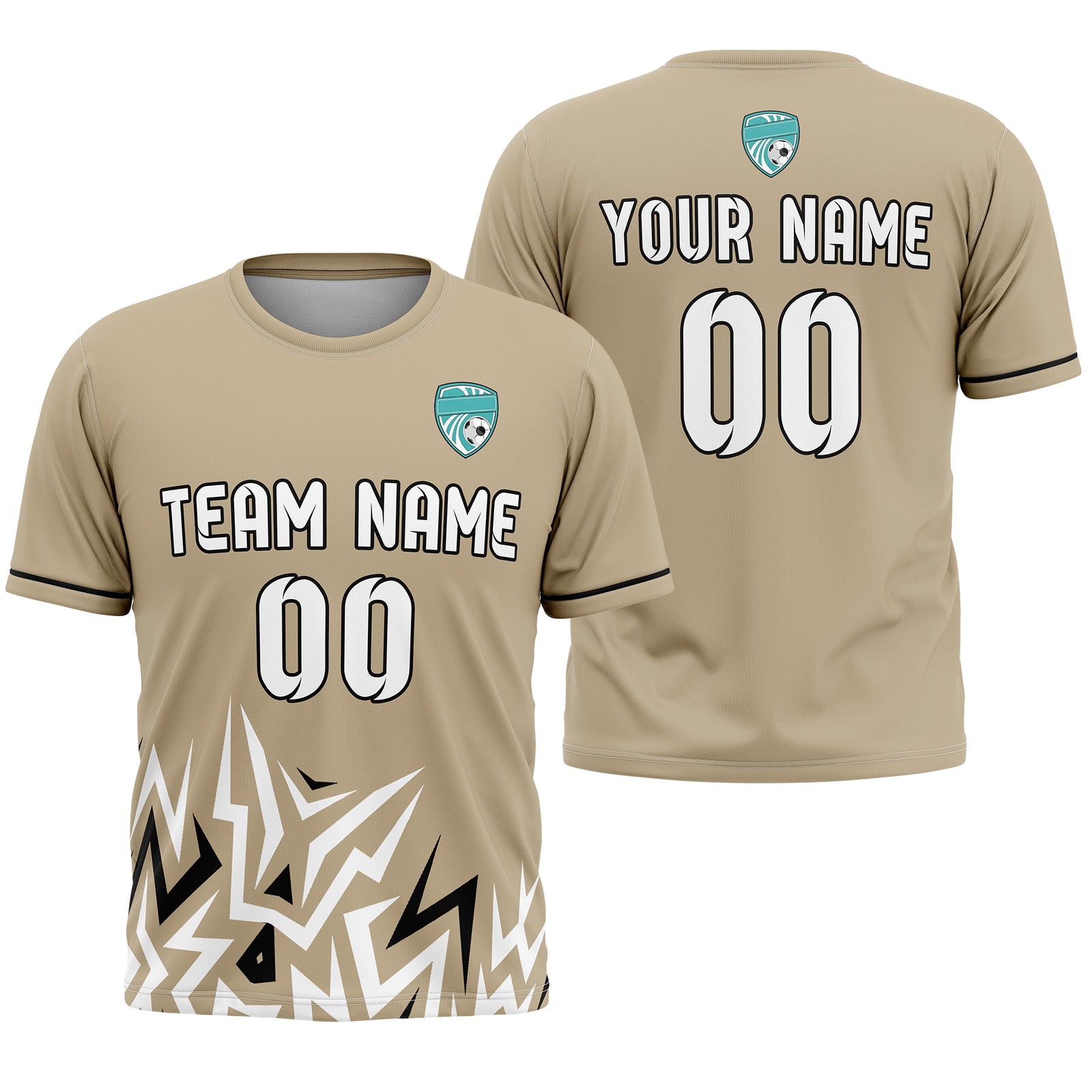 Custom Spark Strike R Side Pattern Soccer khaki Sport Tops Jersey