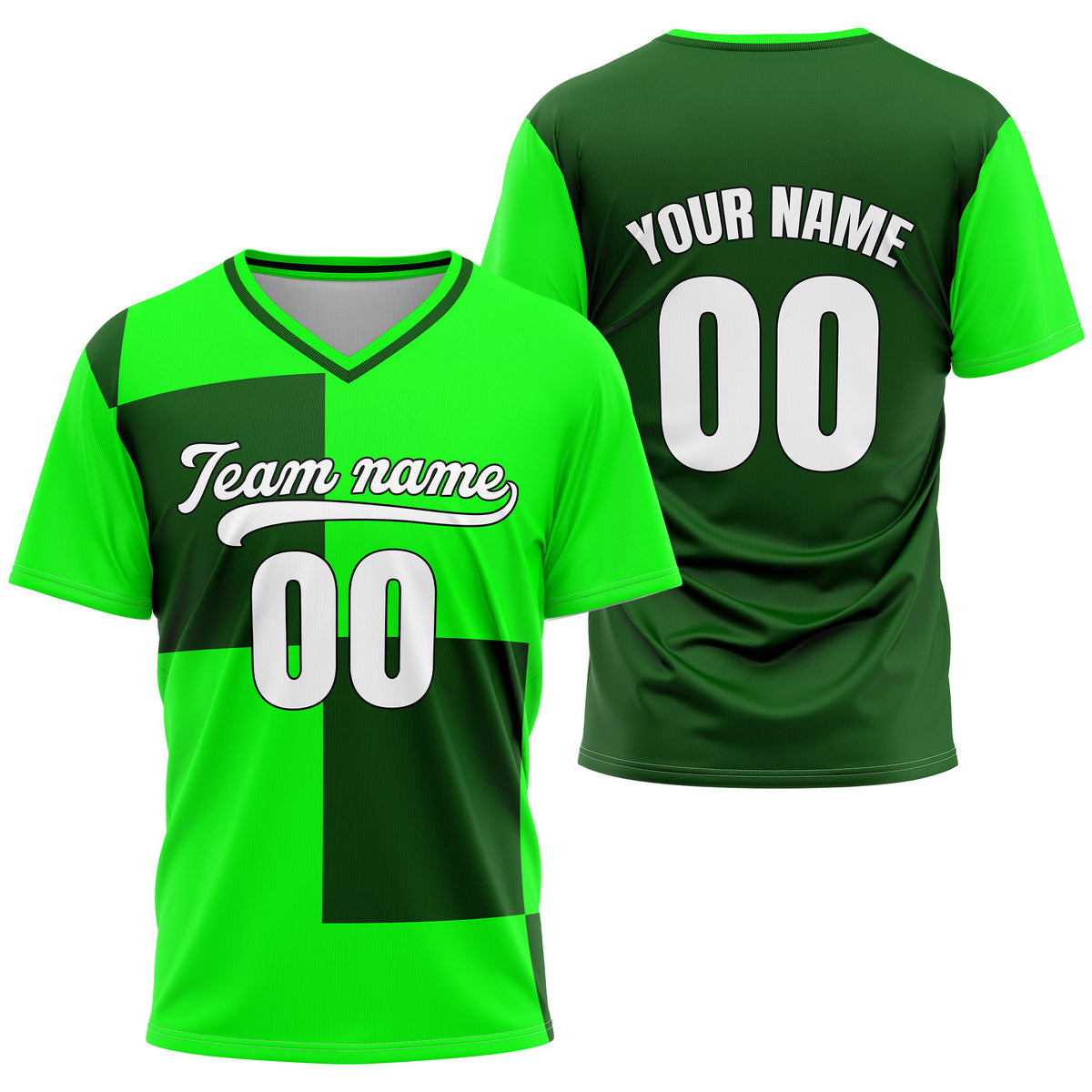 Custom Apex Colorblock Green Baseball Sports Jersey Personalized Uniform with Name &amp; Number