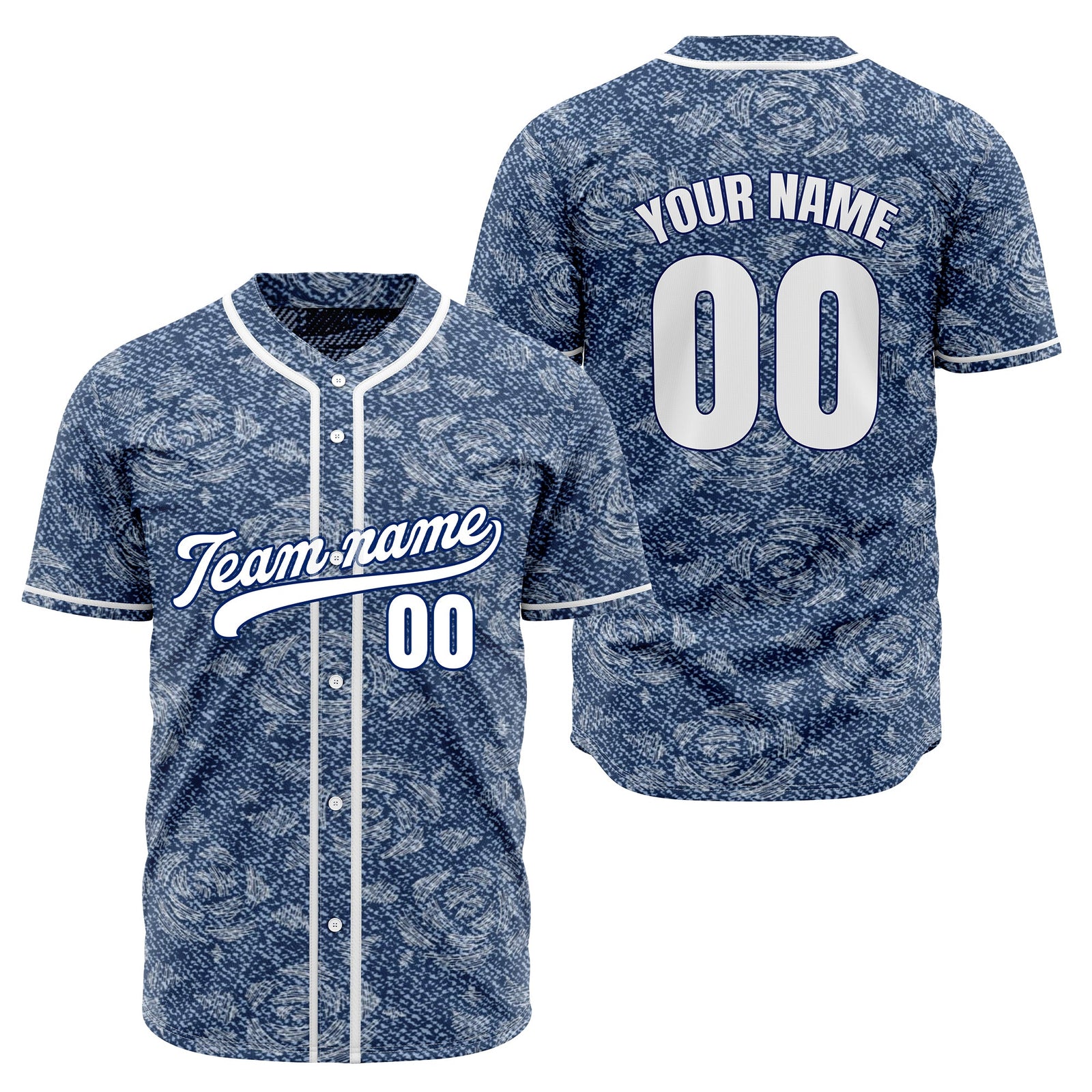 Custom Denim Ace Baseball Sports Jersey Personalized Uniform with Name & Number