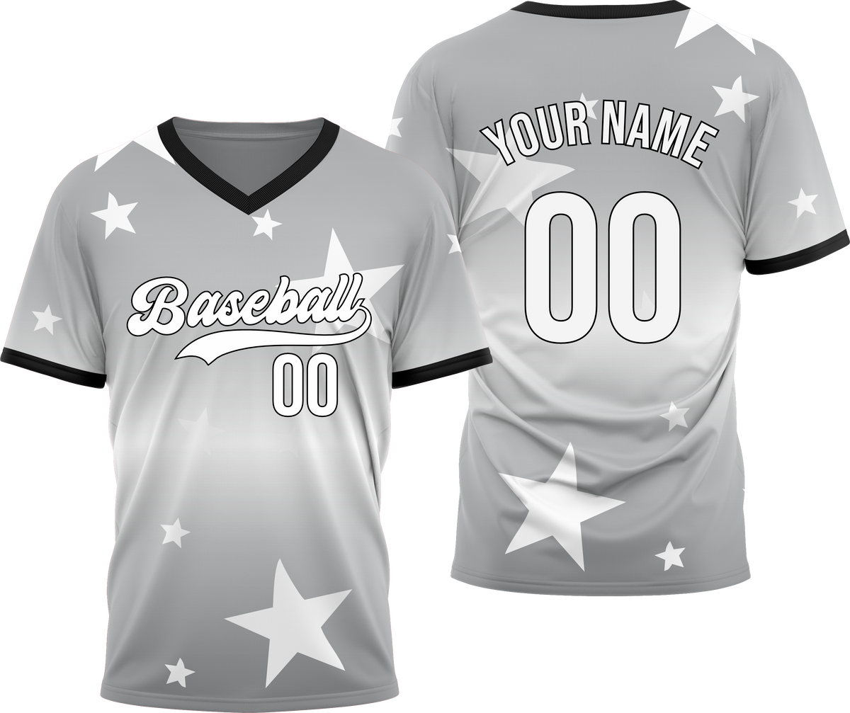 Custom Starfall Gradient Baseball Red Sports Jersey Personalized Uniform with Name & Number