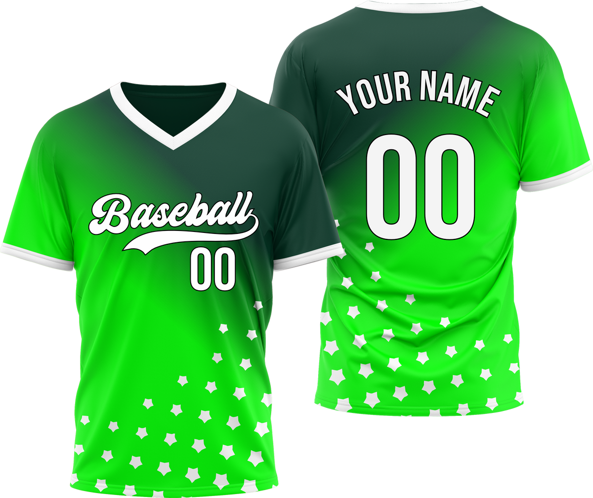 Custom Twilight Stars Baseball Neon Green Sports Jersey Personalized Uniform with Name &amp; Number