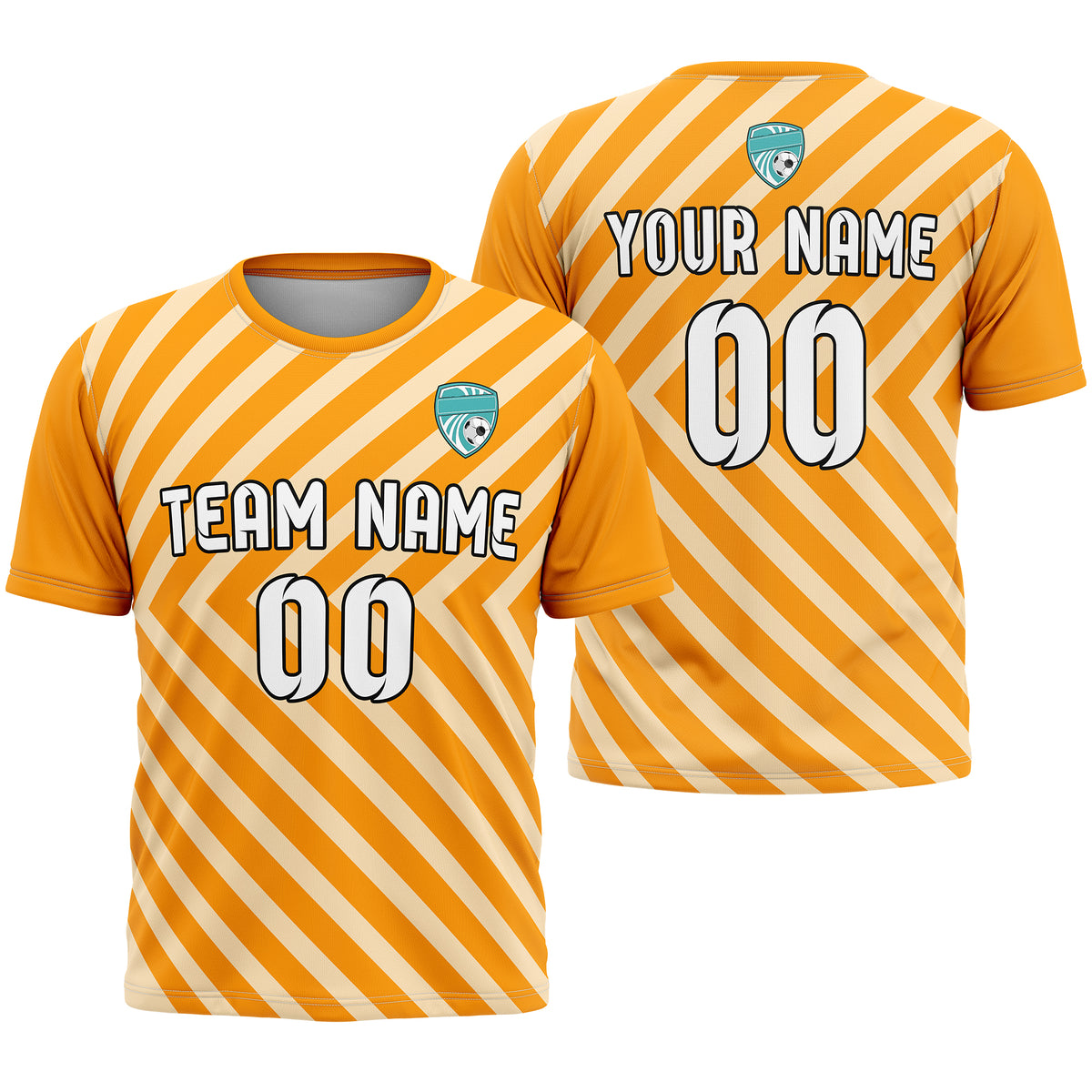 Custom SwiftStripe Orange Soccer sport Tops Jersey