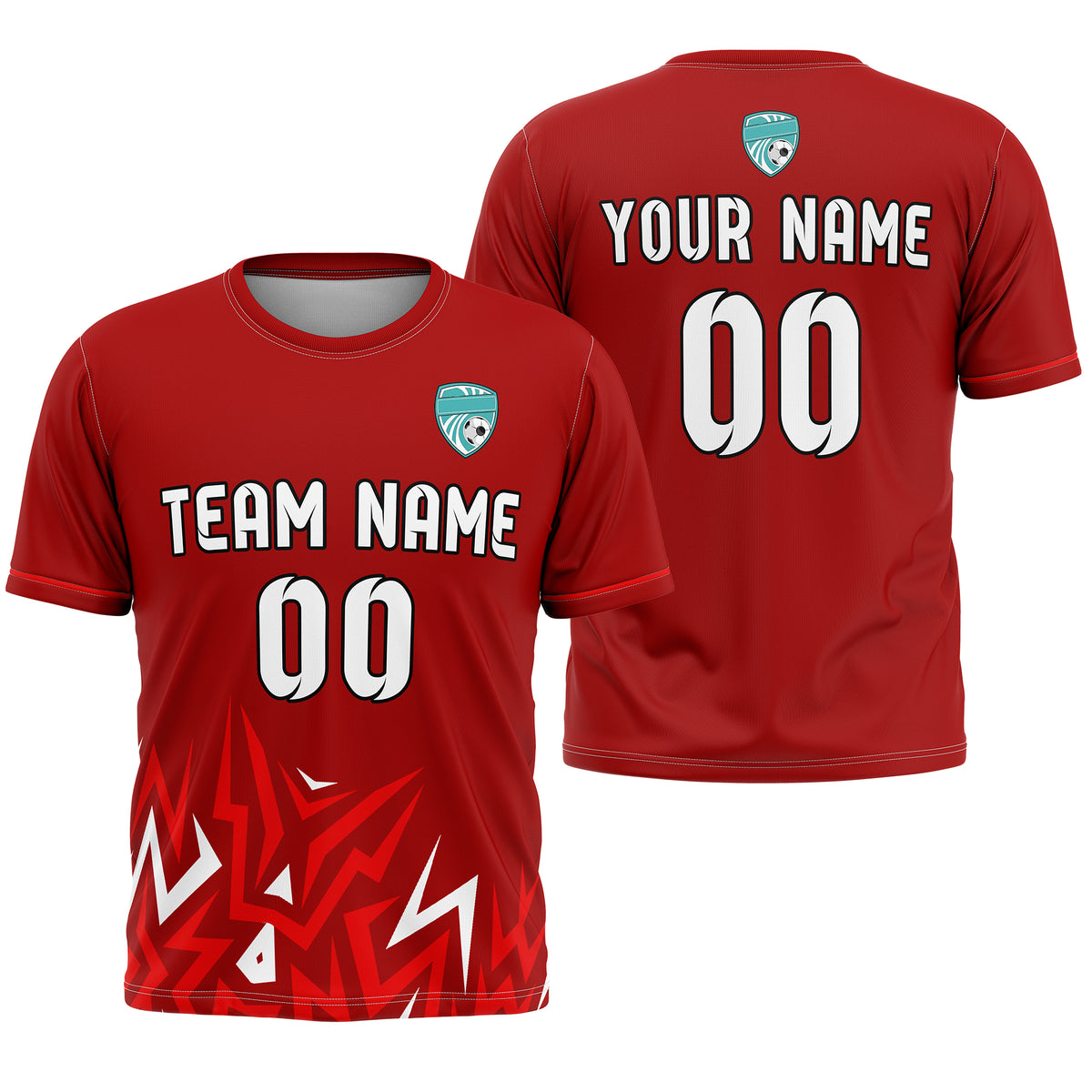 Custom Spark Strike R Side Pattern Soccer Red Sport Tops Jersey