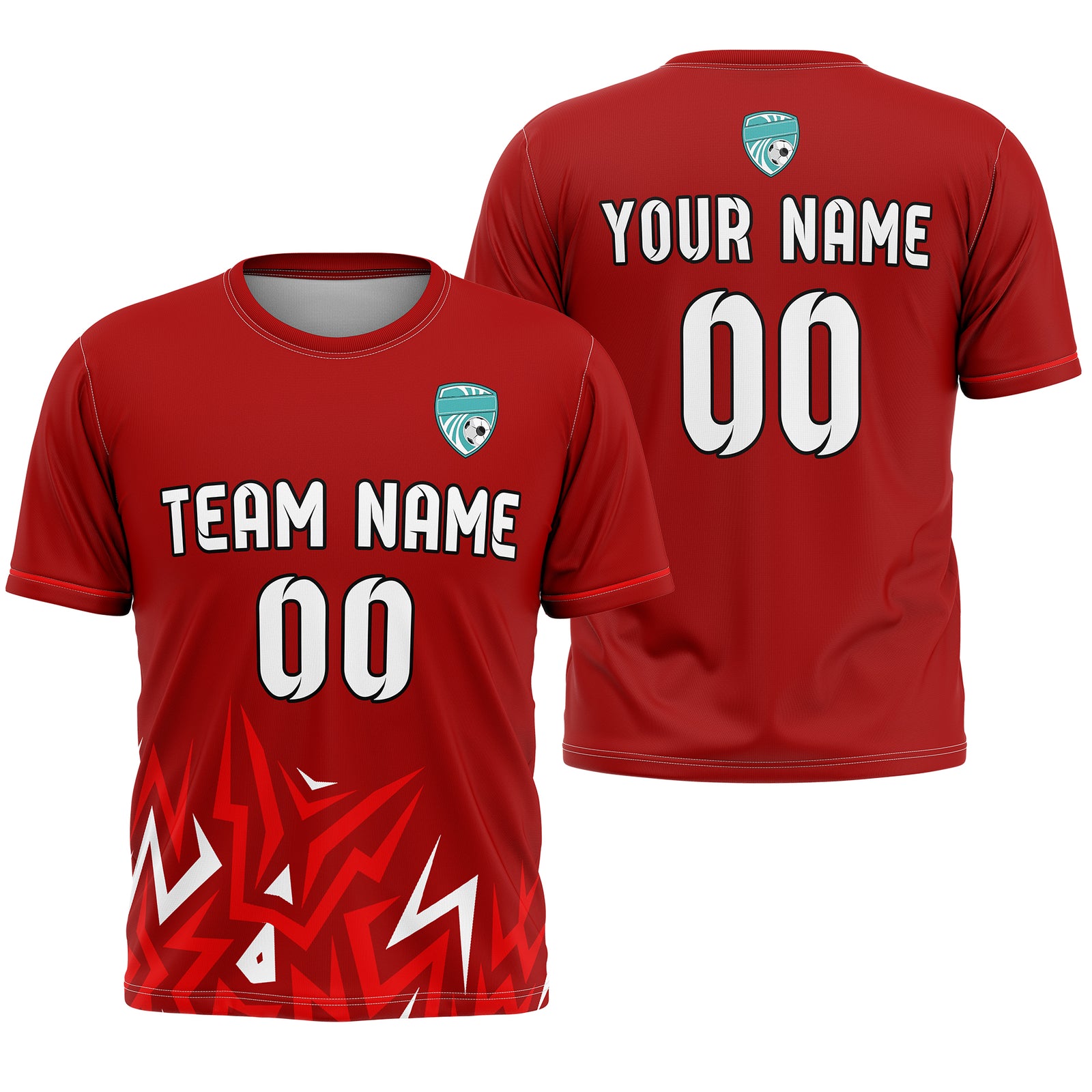 Custom Spark Strike R Side Pattern Soccer Red Sport Tops Jersey