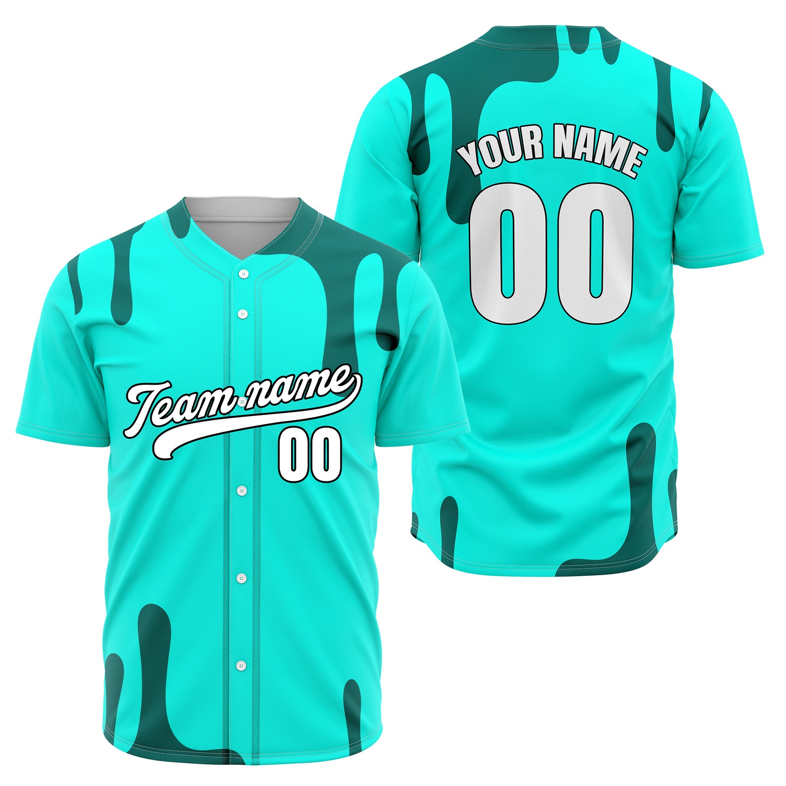 Custom Ink Dripline Aqua Sports Jersey Personalized Uniform with Name & Number