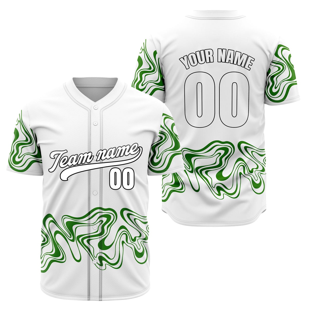 Custom Wave White Baseball Sports Jerseys Personalized Uniform with Name &amp; Numbers