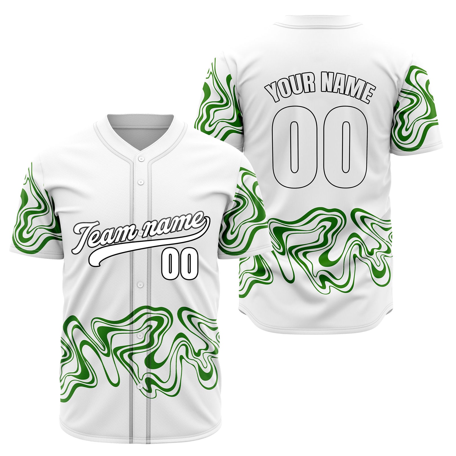Custom Wave White Baseball Sports Jerseys Personalized Uniform with Name & Numbers