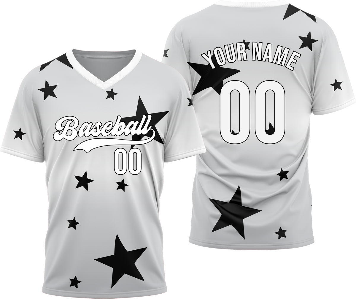 Custom Starfall Gradient Baseball Red Sports Jersey Personalized Uniform with Name & Number