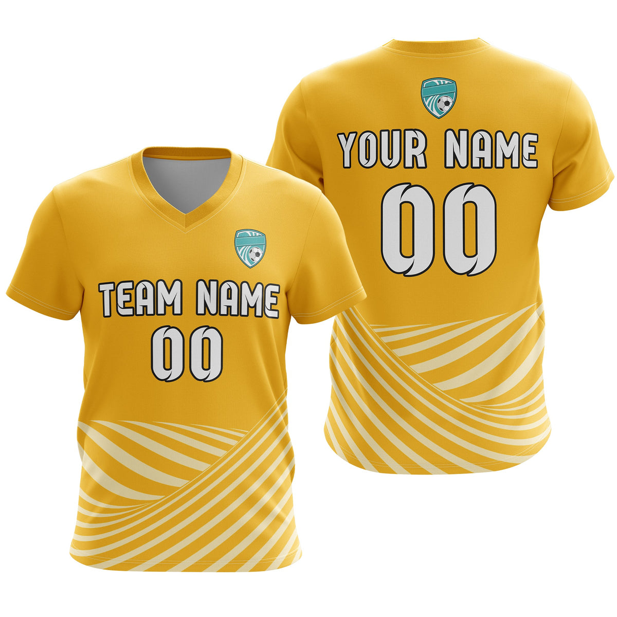 Custom Soccer WaveLine Stripe V-Neck D4 Sport Tops Jersey