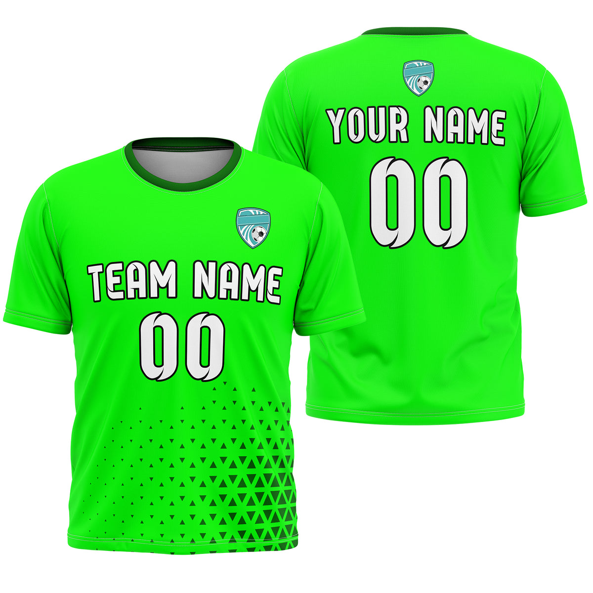 Custom Tri-Edge R Side Pattern Soccer Neon Green Sport Tops Jersey