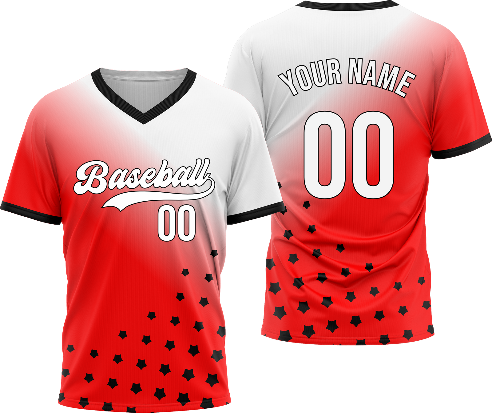Custom Twilight Stars Baseball Red Sports Jersey Personalized Uniform with Name & Number