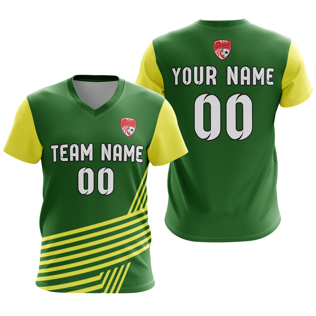 Custom V-Neck Side Pattern D4 Rapid Line Soccer Sport Tops Jersey