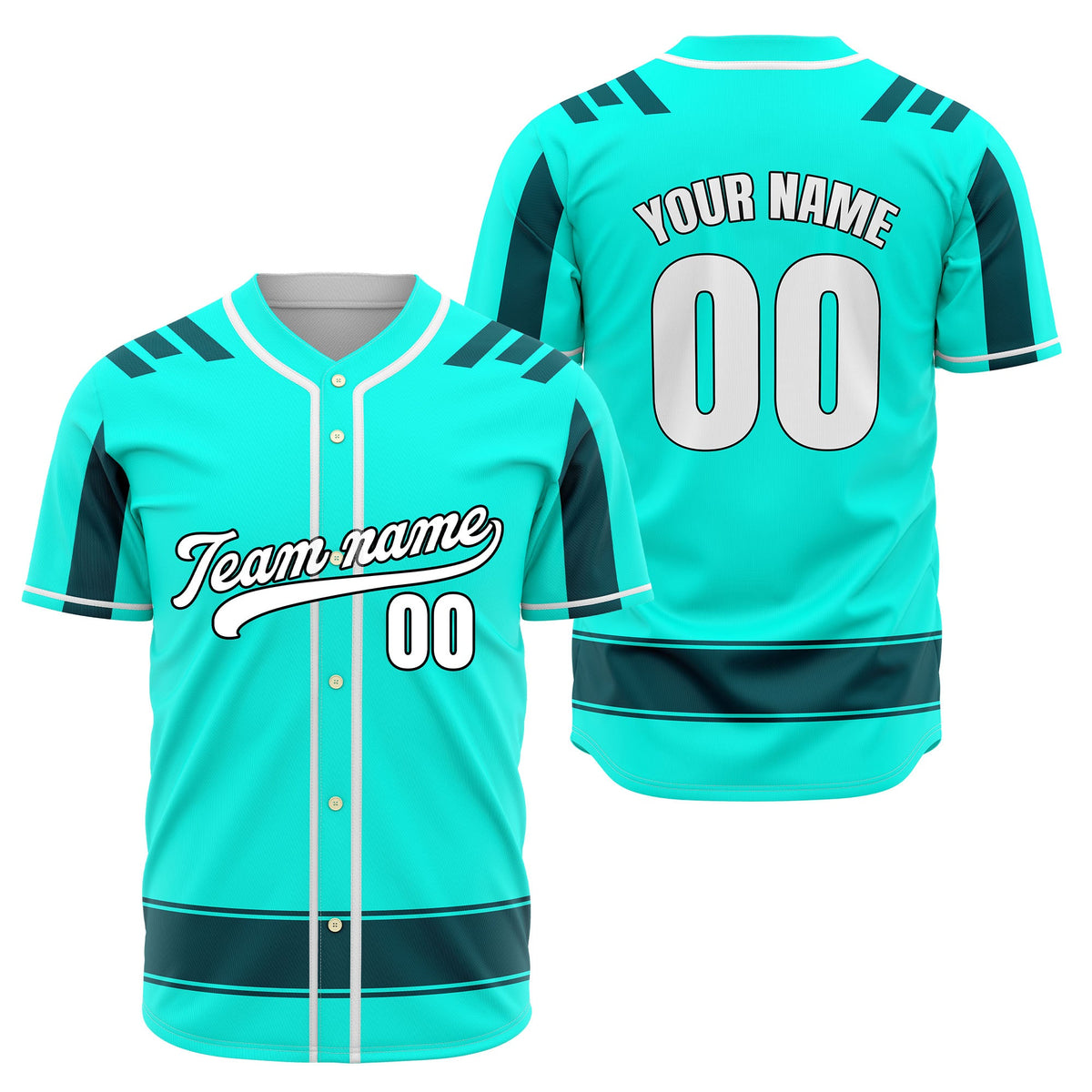 Custom Radiant Strike Aqua Raglan Style Baseball Sports Jersey Personalized Uniform with Name &amp; Number