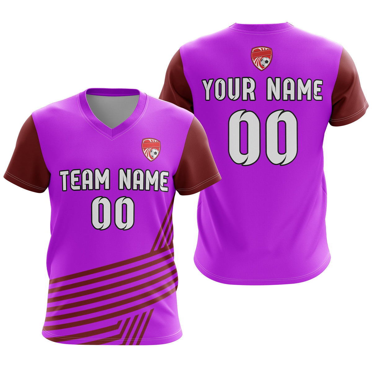 Custom V-Neck Side Pattern D4 Rapid Line Soccer Sport Tops Jersey