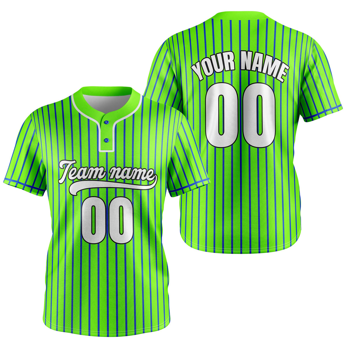 Custom Pinstripe Baseball Aqua Sports Jersey Personalized Uniform with Name & Number
