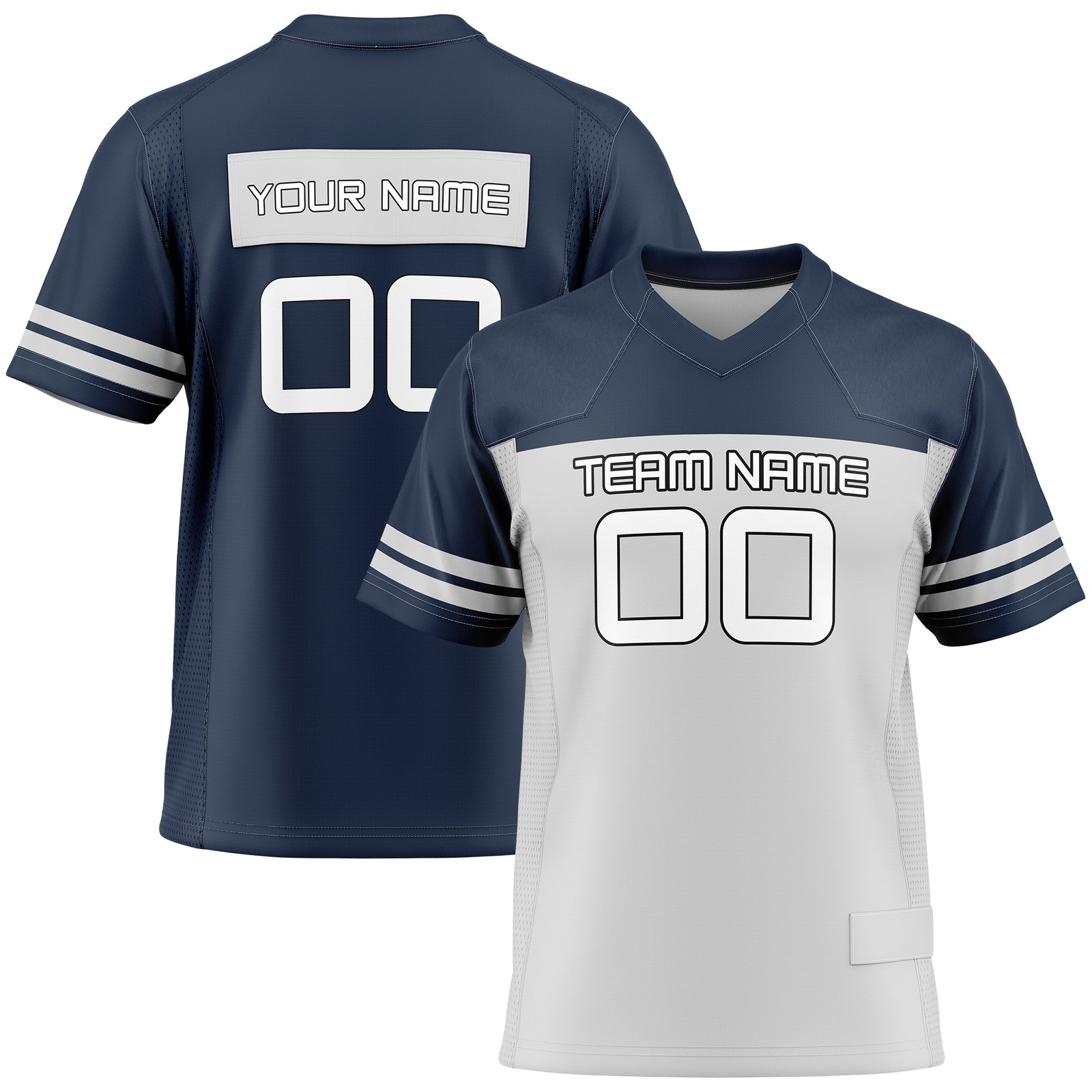 Custom Navy Team Classic Style Mesh Authentic Football Jersey