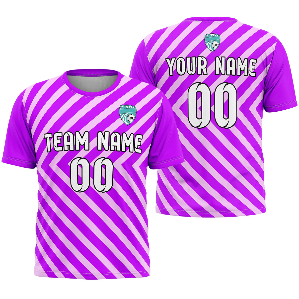 Custom Soccer R Stripes D3 Pro Line Aqua Sports Tops Jersey