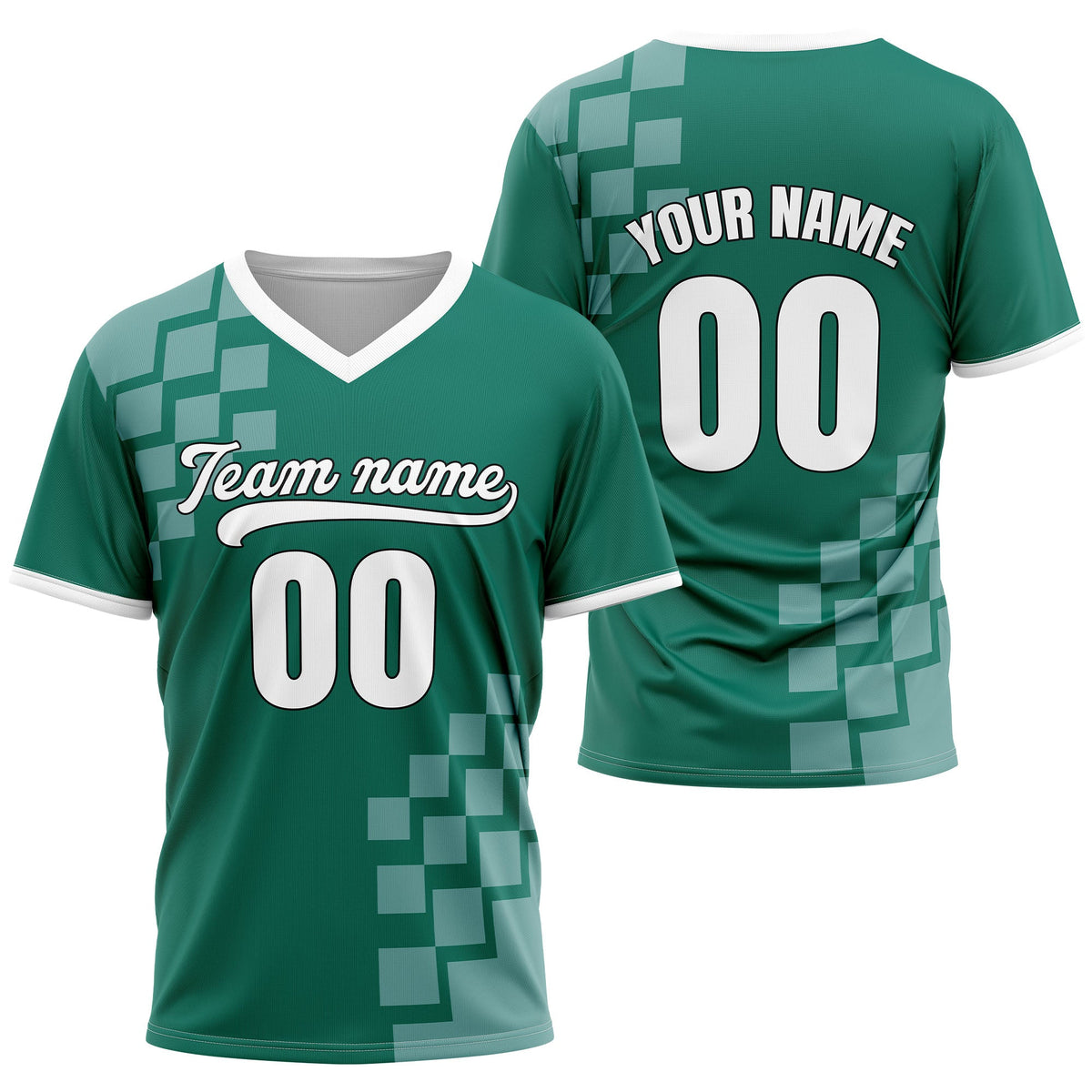 Custom Shadow Pixel Aqua Baseball Sports Jersey Personalized Uniform with Name & Number