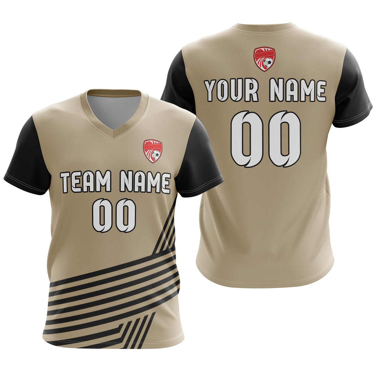 Custom V-Neck Side Pattern D4 Rapid Line Soccer Sport Tops Jersey