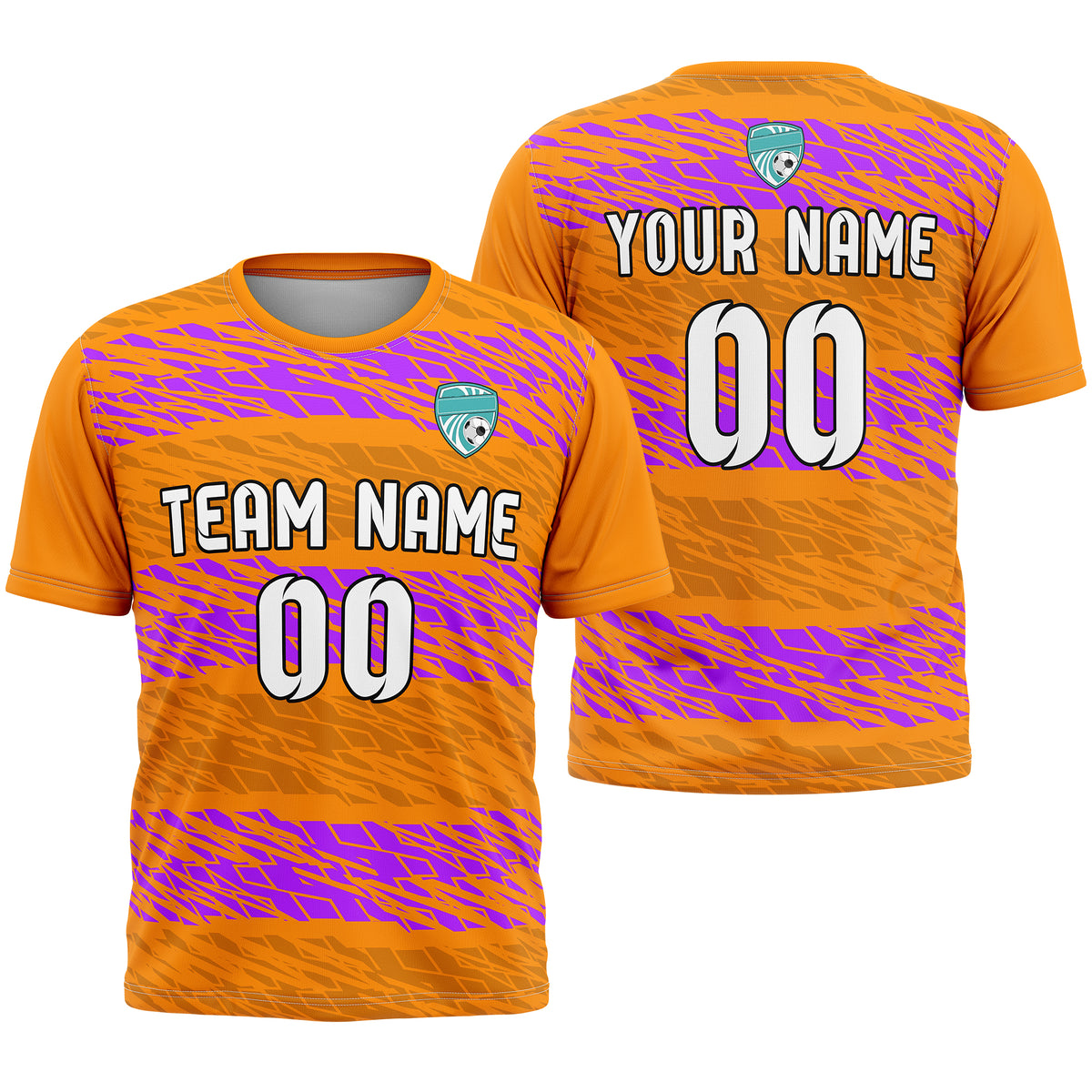 Custom Flare Strike R-Full Pattern Soccer Orange Sport Tops Jersey