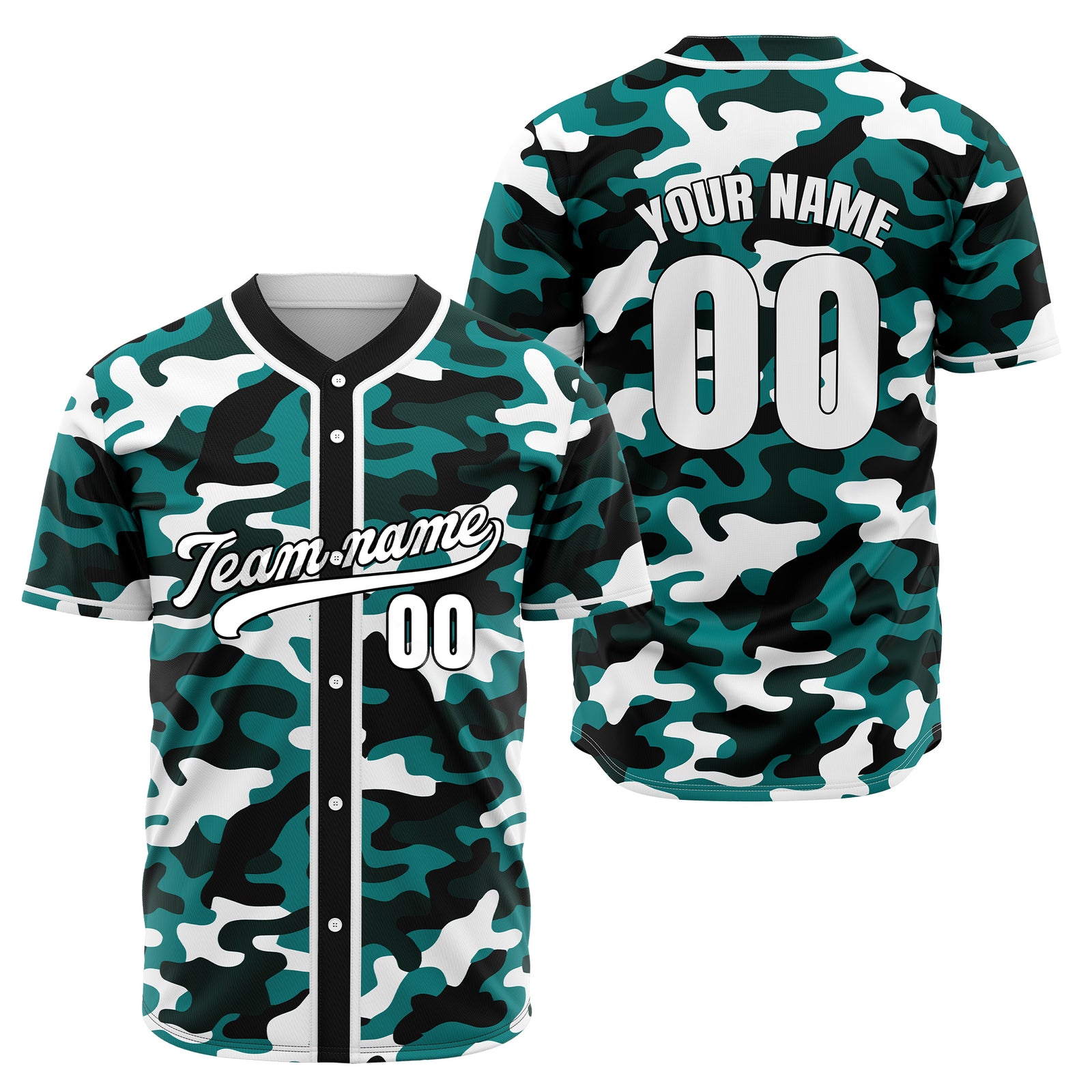 Custom Shadow Command Teal Baseball Sports Jersey Personalized Uniform with Name & Number