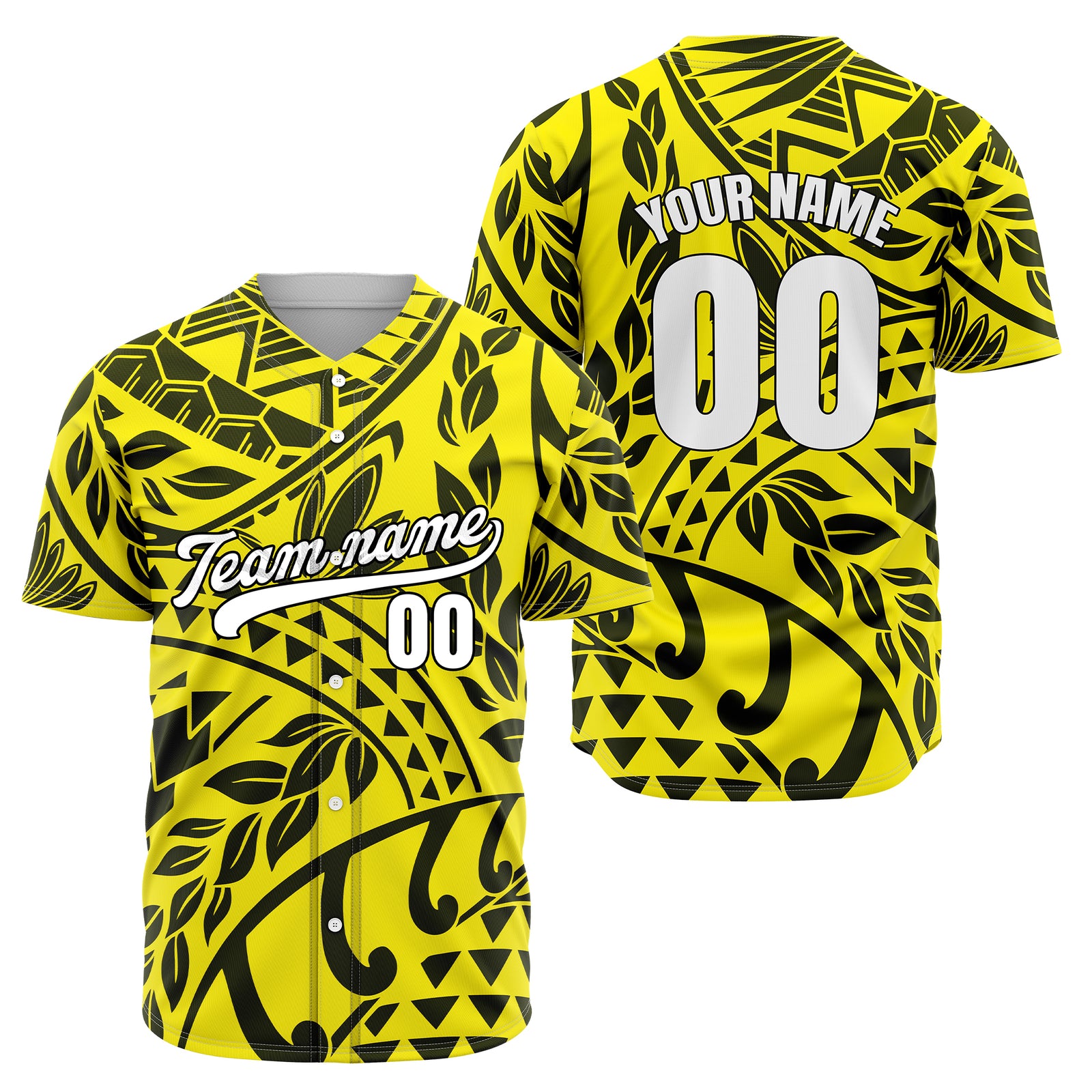 Custom Hawaii Storm Yellow Baseball Sports Jersey Personalized Uniform with Name & Number