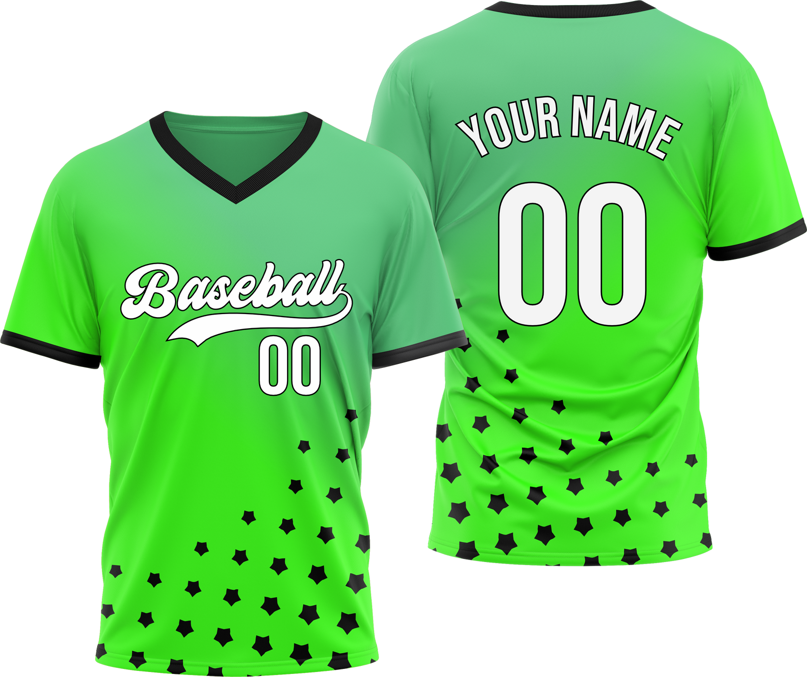 Custom Twilight Stars Baseball Green Sports Jersey Personalized Uniform with Name & Number
