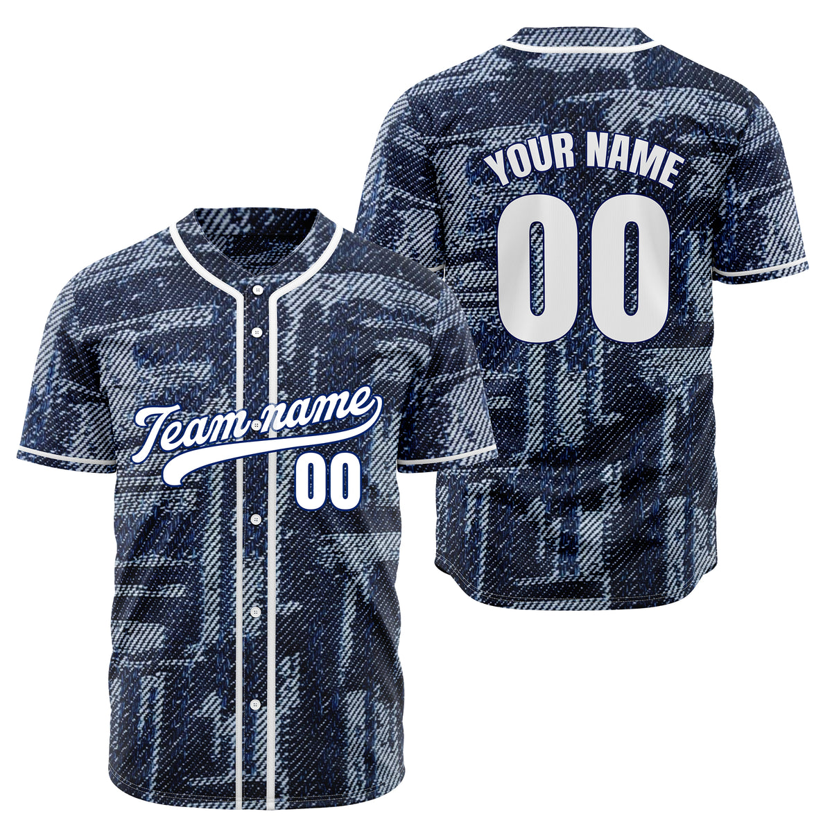 Custom Denim Hustle Baseball Sports Jersey Personalized Uniform with Name &amp; Number